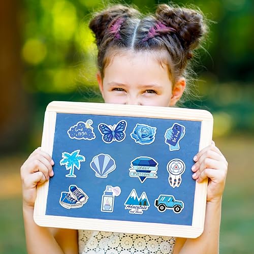 Miniatura 5 de Paquete de 100 calcomanías estéticas azules para niñas, vinilo, calcomanías impermeables para laptop, botellas de agua, automóvil, bicicleta,
