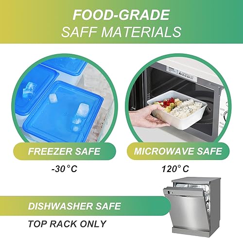 Miniatura 6 de YUESING Paquete de 30 recipientes de almacenamiento de alimentos para congelador de 37 onzas, recipientes de preparación de comidas, contenedor de