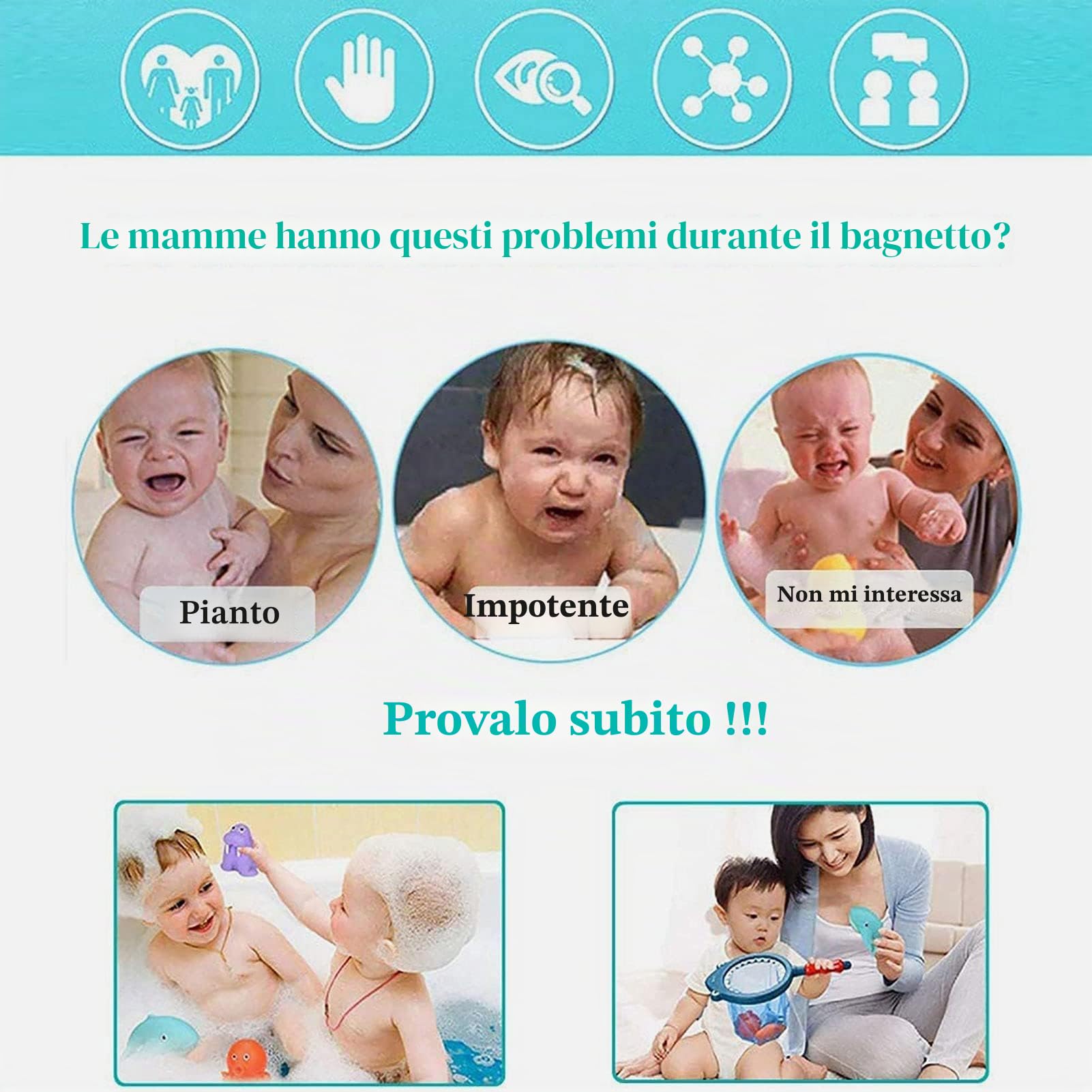 Giocattoli per Bagnetto, 7 pezzi Giocattoli da Bagnetto per Bambini, Giocattoli da Bagno Morbido, Per il Bagnetto, Senza Bisfenolo A,Animali Diversi, Ideale per il bagnetto Giochi Bagnetto
