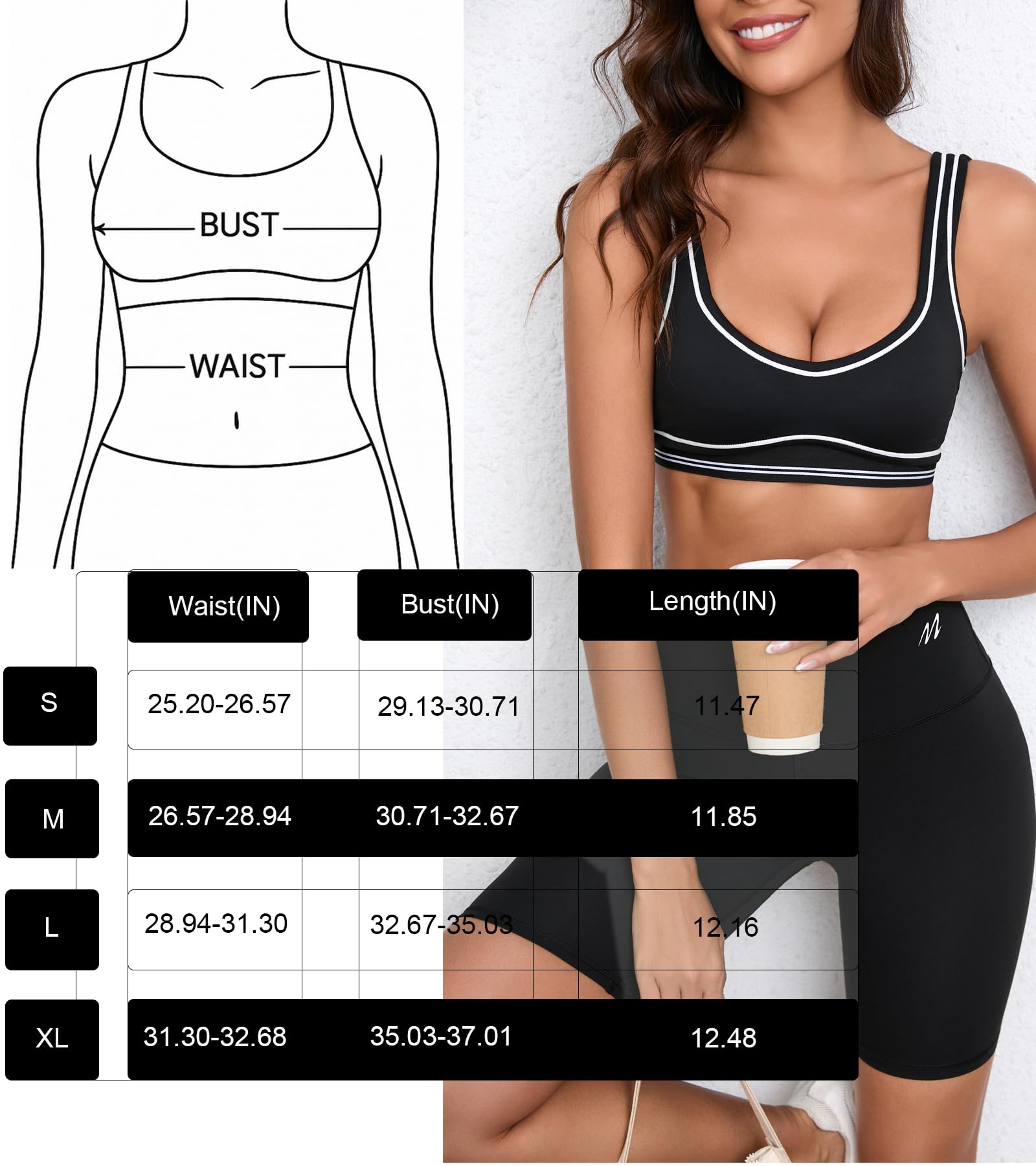 Sujetador deportivo acolchado para mujer, con escote cuadrado, espalda baja, para yoga, entrenamiento, fitness, fitness