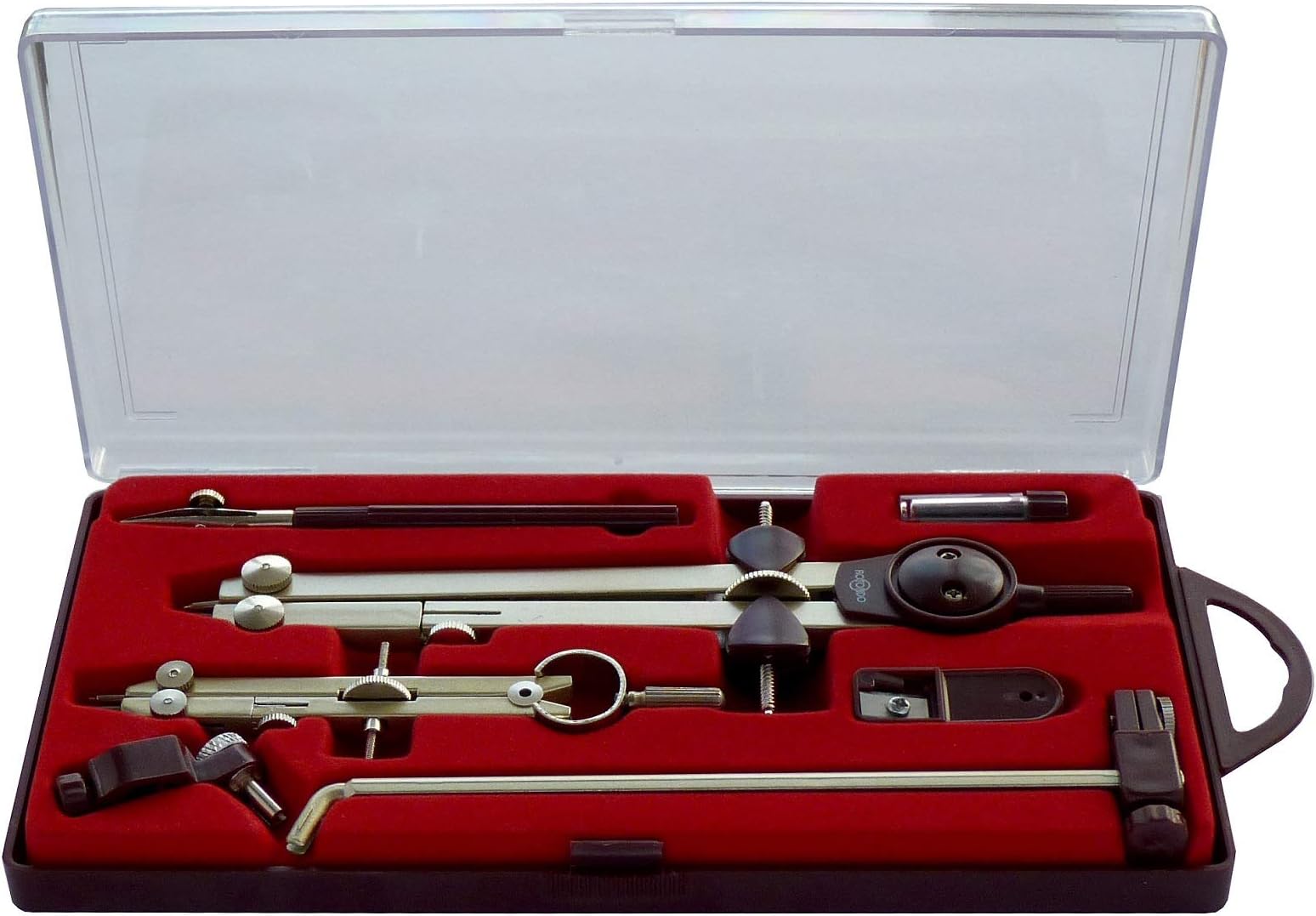 Drawing Geometry Compass Set,Precision Compass Set,Essential Drafting Tools for Geometry,Universal Large Compass for Student and School,Red and Silver,1 Count(86118)