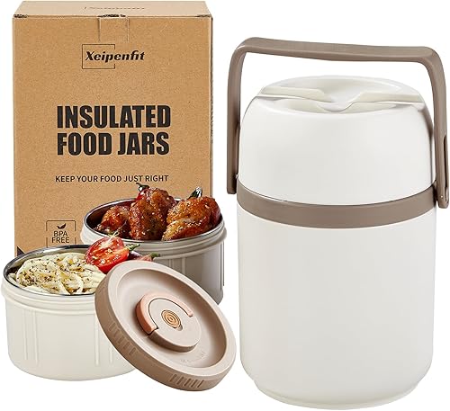 Contenedor de comida caliente Bento de 51 onzas con aislamiento al vacío para adultos de boca ancha para sopa y comida caliente con mantenimiento