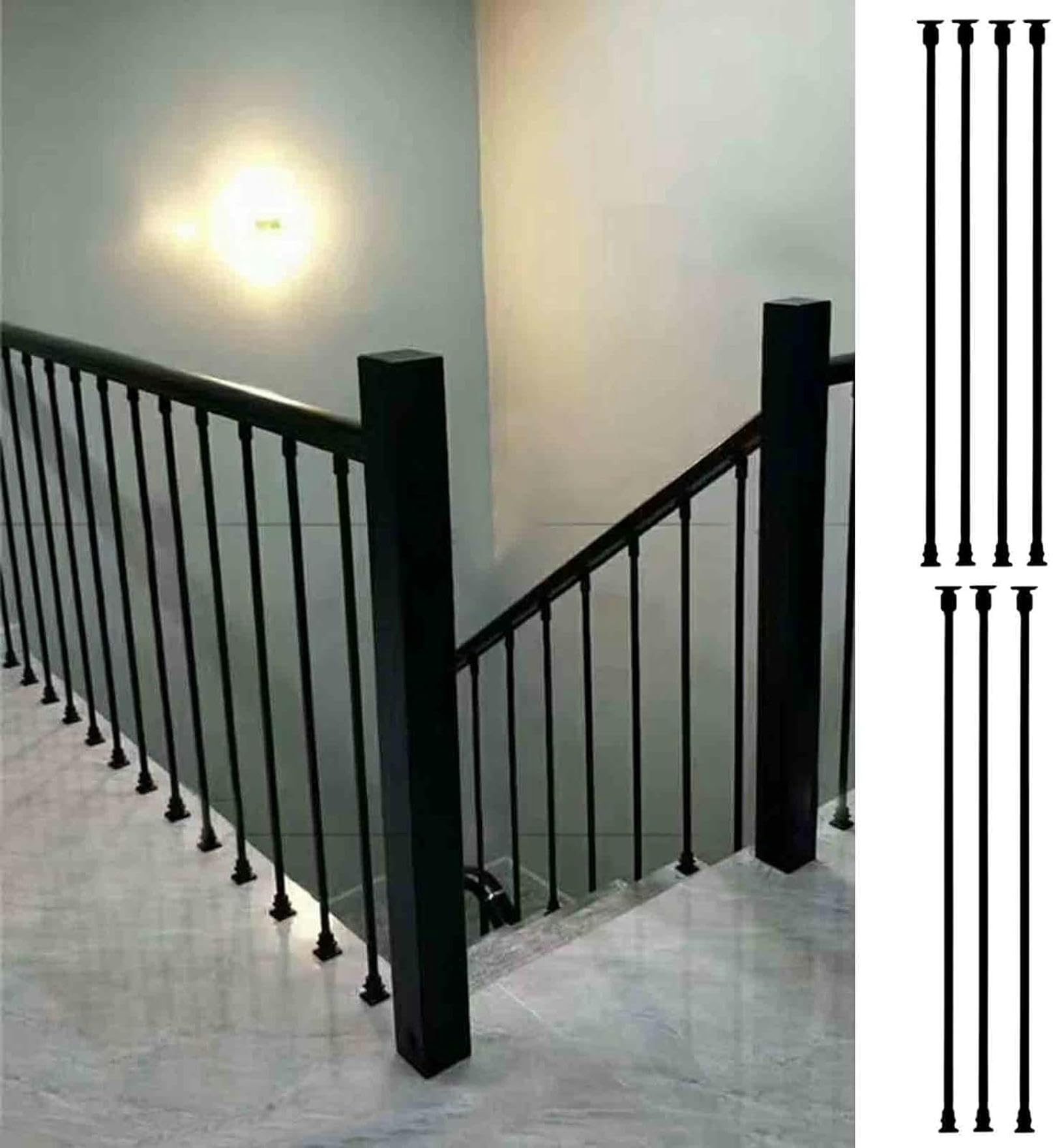 Balaustres de hierro para escaleras y barandillas de metal con soporte ajustable