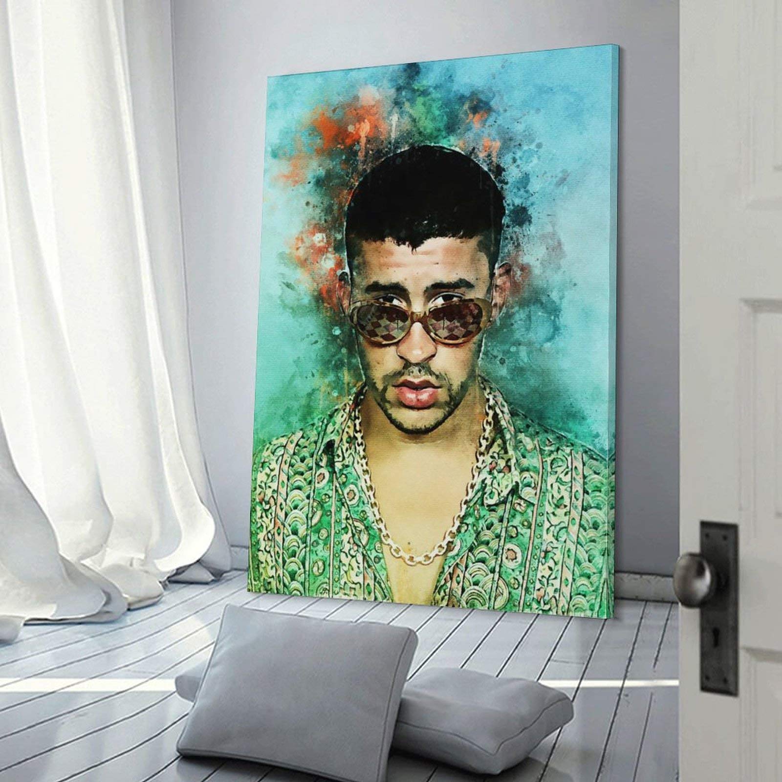 CZOURPVU Poster Su Tela Bad Bunny, 40x60 Cm, Decorazione Murale Estetica Per Camera Da Letto, Stampa Artistica