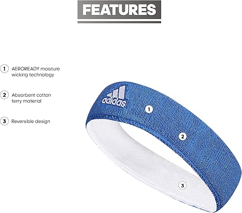 Miniatura 2 de adidas Unisex-Adult Interval Reversible Terricloth Elastic Headband