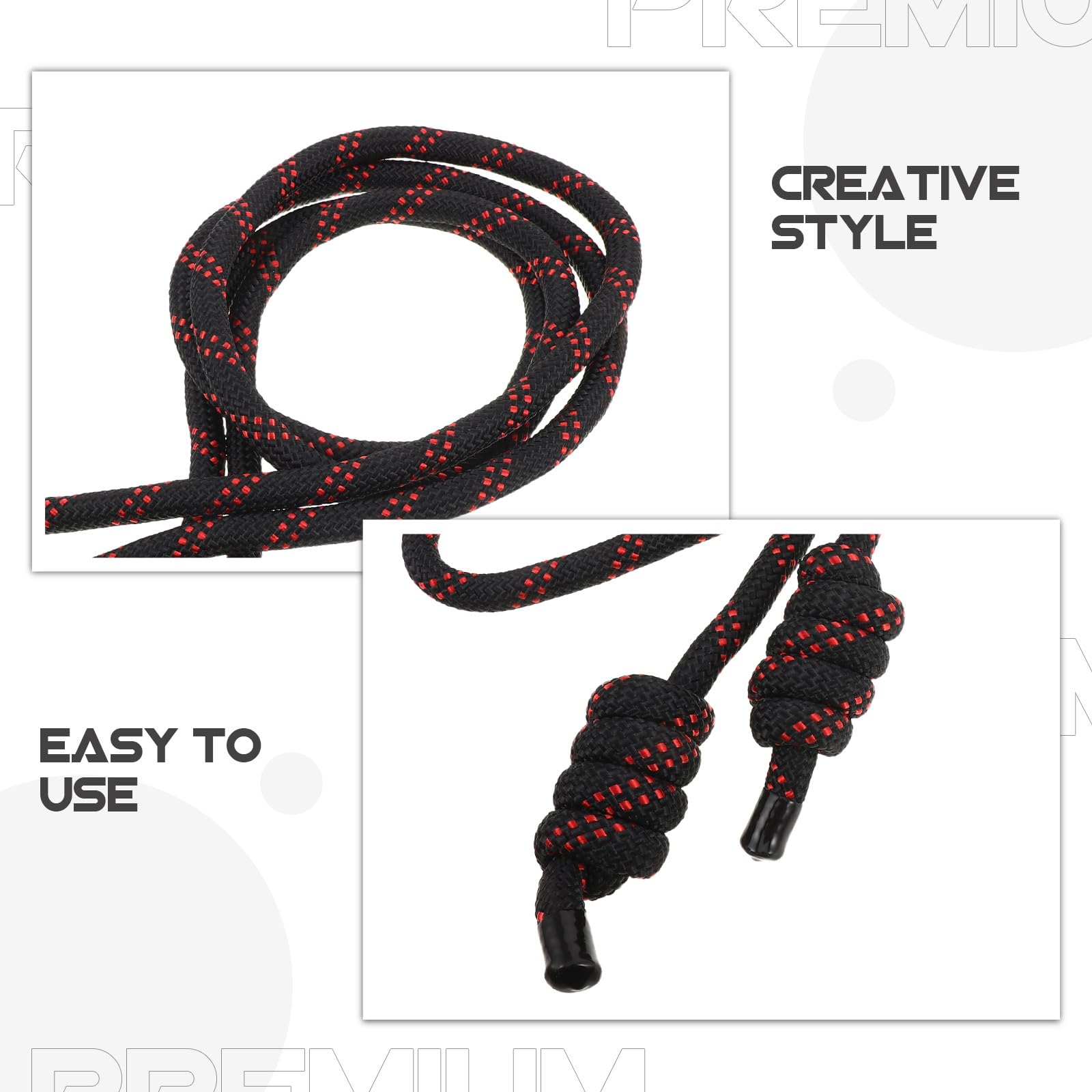 Schwarzes Flow Rope – 4,10 m langes Springseil für Seilspringübungen – Gewebtes Trainingsseil für Gymnastik, Sport, Krafttraining und Fitness