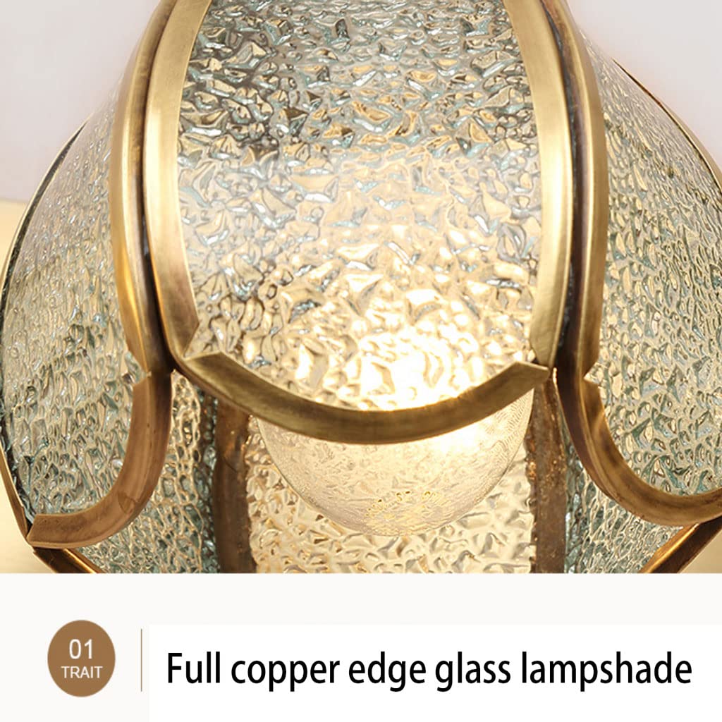 Luz de tocador de baño 3 Luces Estilo Europeo Todos los Accesorios de iluminación de tocador de Bronce con Accesorios de iluminación de Pared de Pantalla de Vidrio