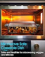 Vista 34 de NUTRIUPS 8x8 Baking Dish Square Casserole Baking Dishes with Glass Cover Glass Casserole Dish with Lid Baking Dish Glass Baking Pan for Baking