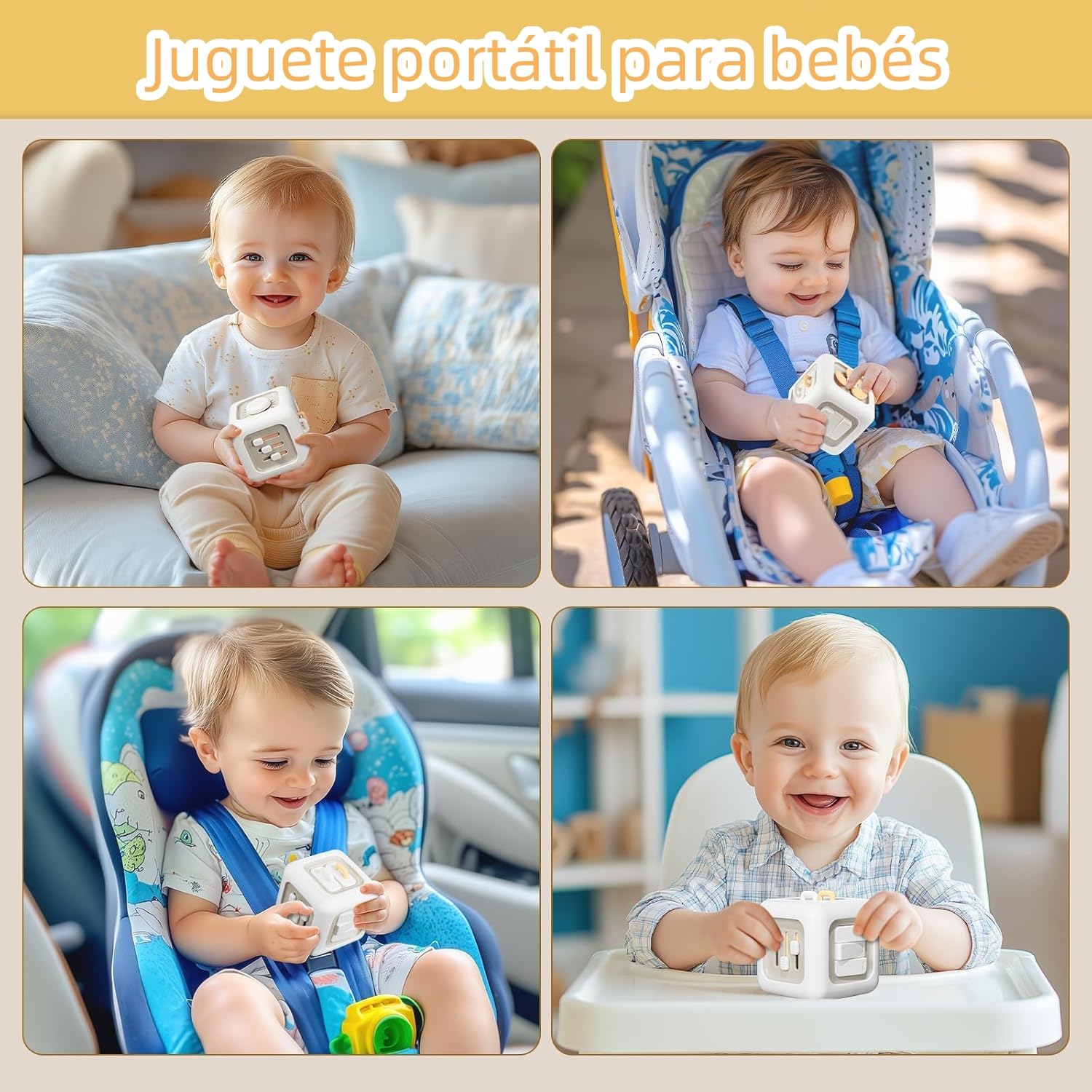 VORENUS Cubo de actividades 6 en 1 Montessori | Juguete sensorial educativo para niños de 1-3 años 12+ meses para desarrollo cognitivo y motor