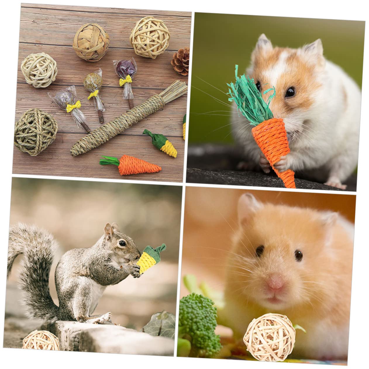 Angoily 36stücke Kauspielzeug Für Kleintiere Multifunktionale Spielzeuge Für Kaninchen Meerschweinchen Und Hamster Zur Zahnpflege Und Beschäftigung Im Käfig