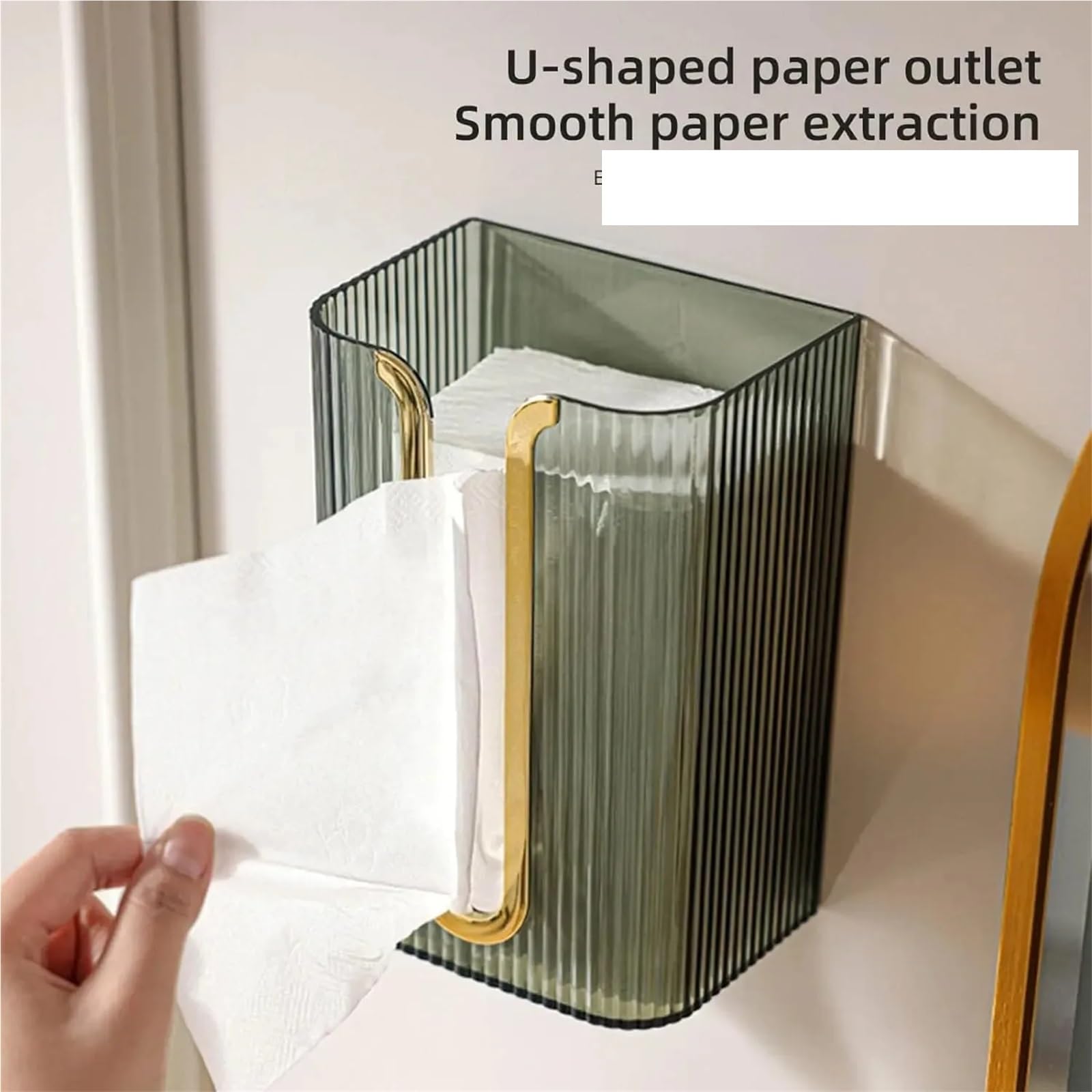 Portafazzoletti da Parete Porta Asciugamani di Carta, Dispenser di Asciugamani di Carta a Parete, Scatola di fazzoletti Adesivi for Bagno(Yellow)