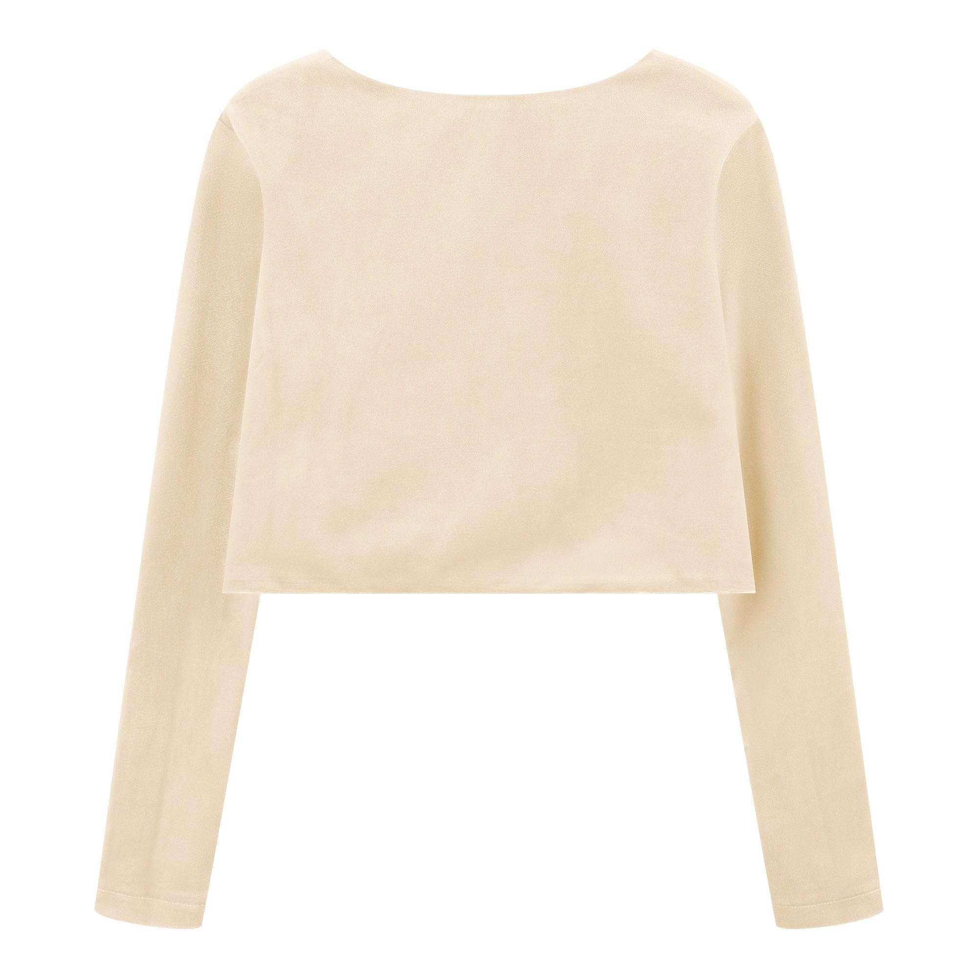 Bolerose Boléro Pull en Velours à Manches Longues pour Fille Enfant