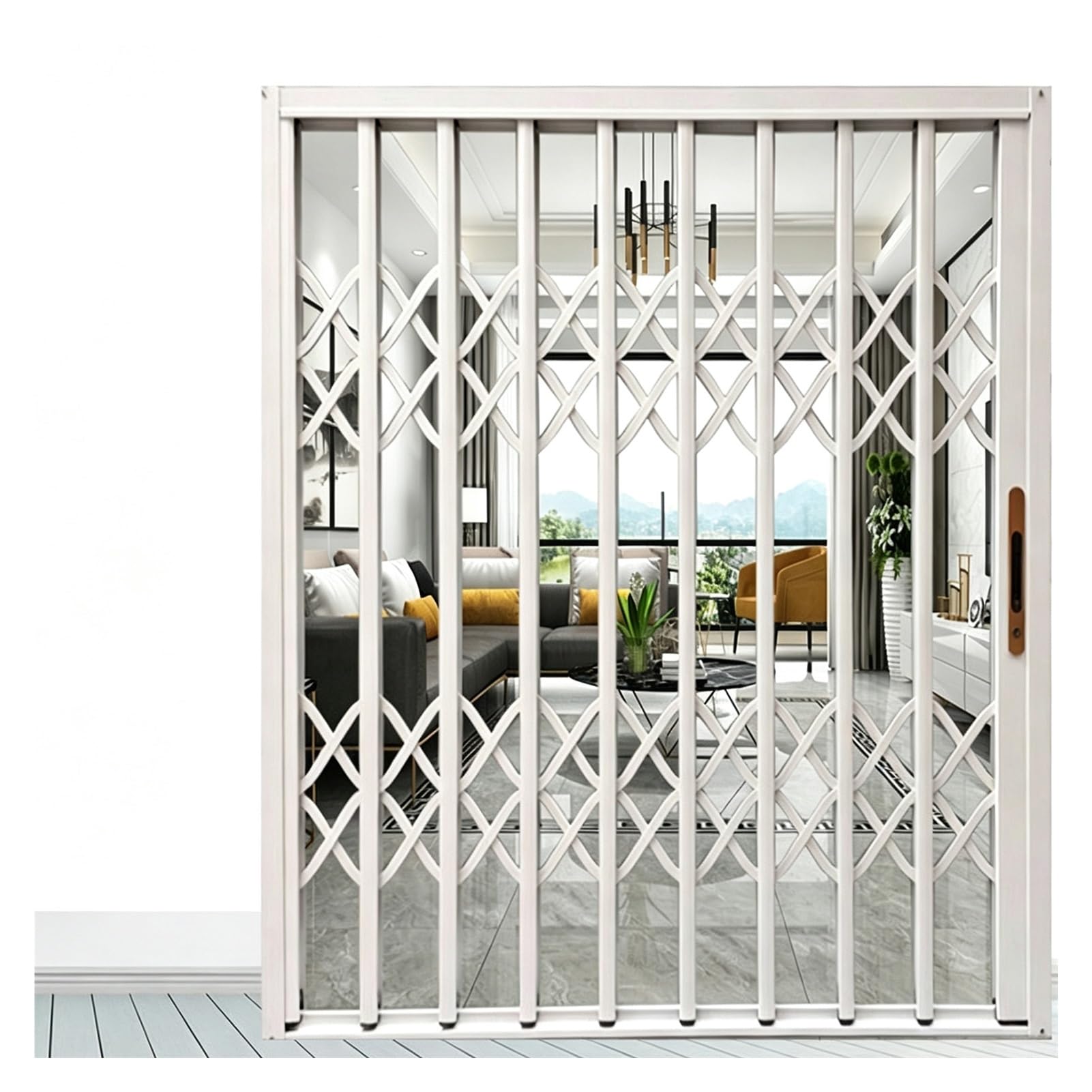Ventana antirrobo bloqueable con reja de aluminio de vista despejada