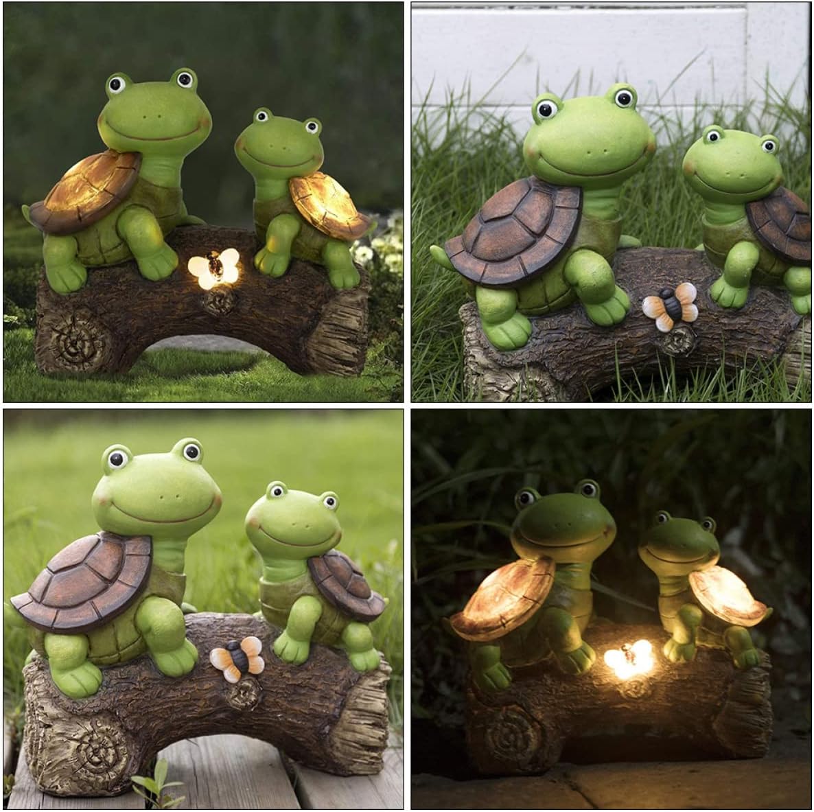 BESPORTBLE Turtle Shape Solar Lamp for Outdoor Garden Decor LED Resin Landscape Light Creative Turtle Ornament for Patio and Lawn Decoration
