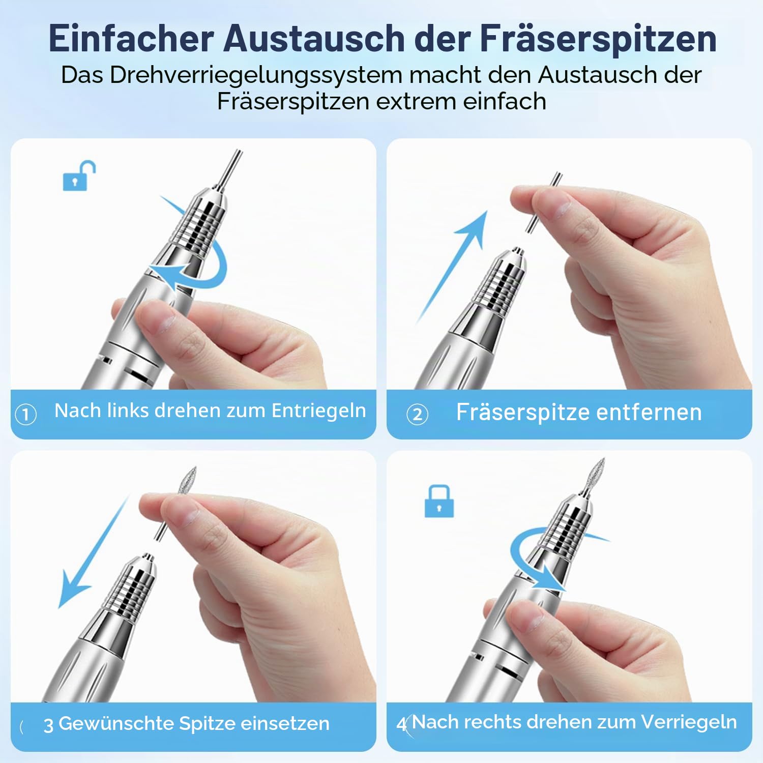 Nagelfeile Elektrisch für gelnägel,NAILGIRLS 11 in 1 Nagel Fräsmaschine,35000 U/Min Nail Drill Nagelfräser Set,Maniküre Pediküreset Elektrisch Nagelfräser für Acrylnägel mit LED-Anzeige und Fußpedal
