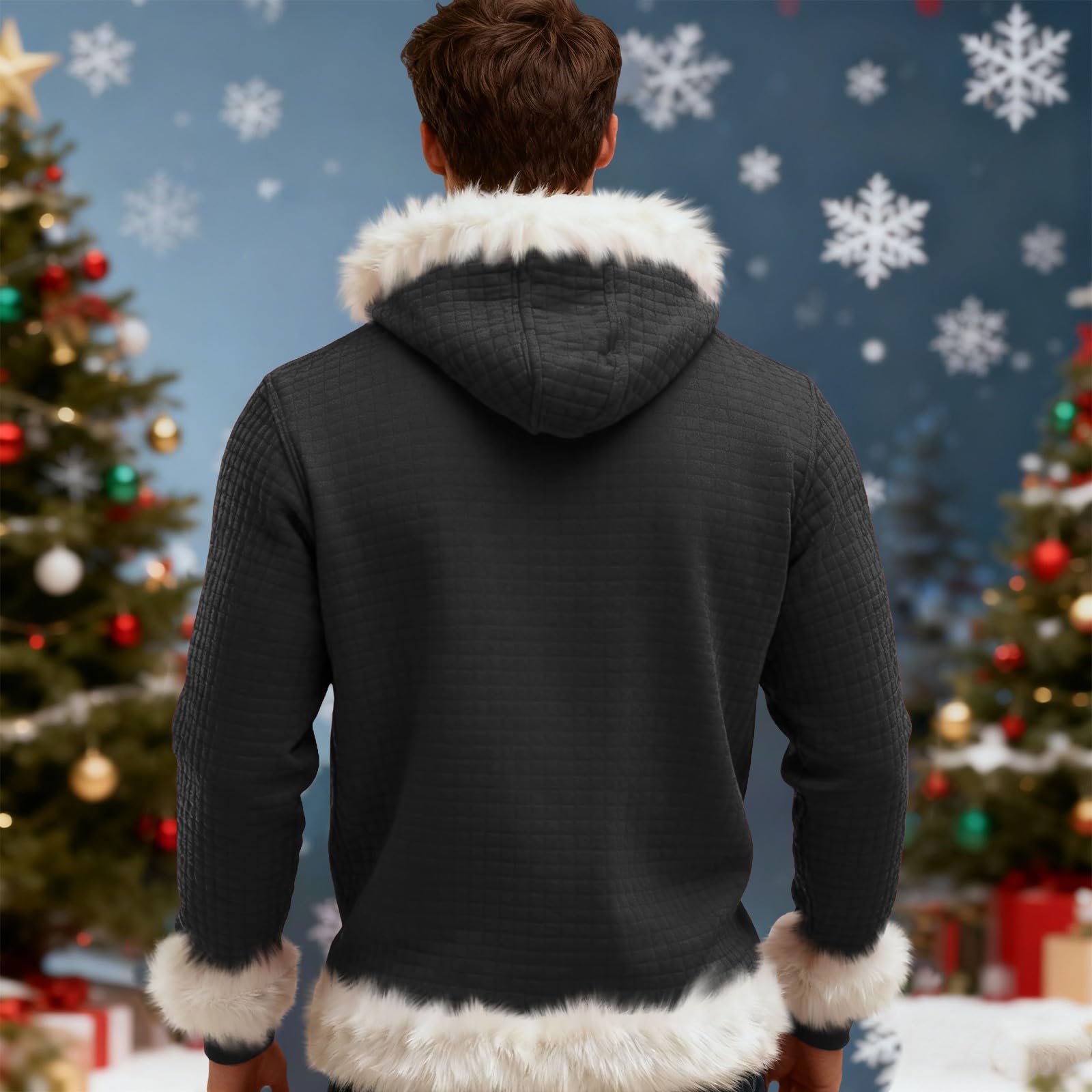 Chaqueta Verano Hombre Sudadera con Capucha De Forro, Estilo Oversize, Tallas Grandes, Manga Larga, Casual, Ideal para Invierno. L (Black, L) Impermeable Ropa Ciclismo Gym Trabajo