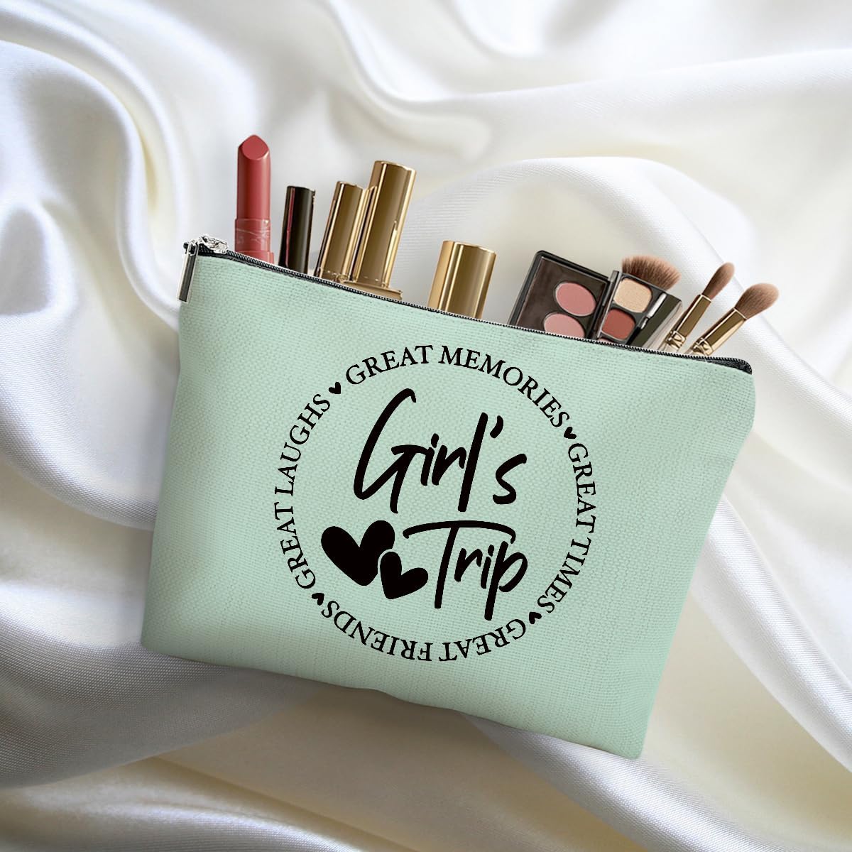 3Pcs Girls Trip Gifts Favors, 2026 Girls Weekend Gifts Makeup Bag, Bestie Gifts Weekend Bag Vacation Cosmetic Bag, Friendship Gifts for Women Friend Bestie, Graduation Wedding Gifts Toiletry Bag - Image 4