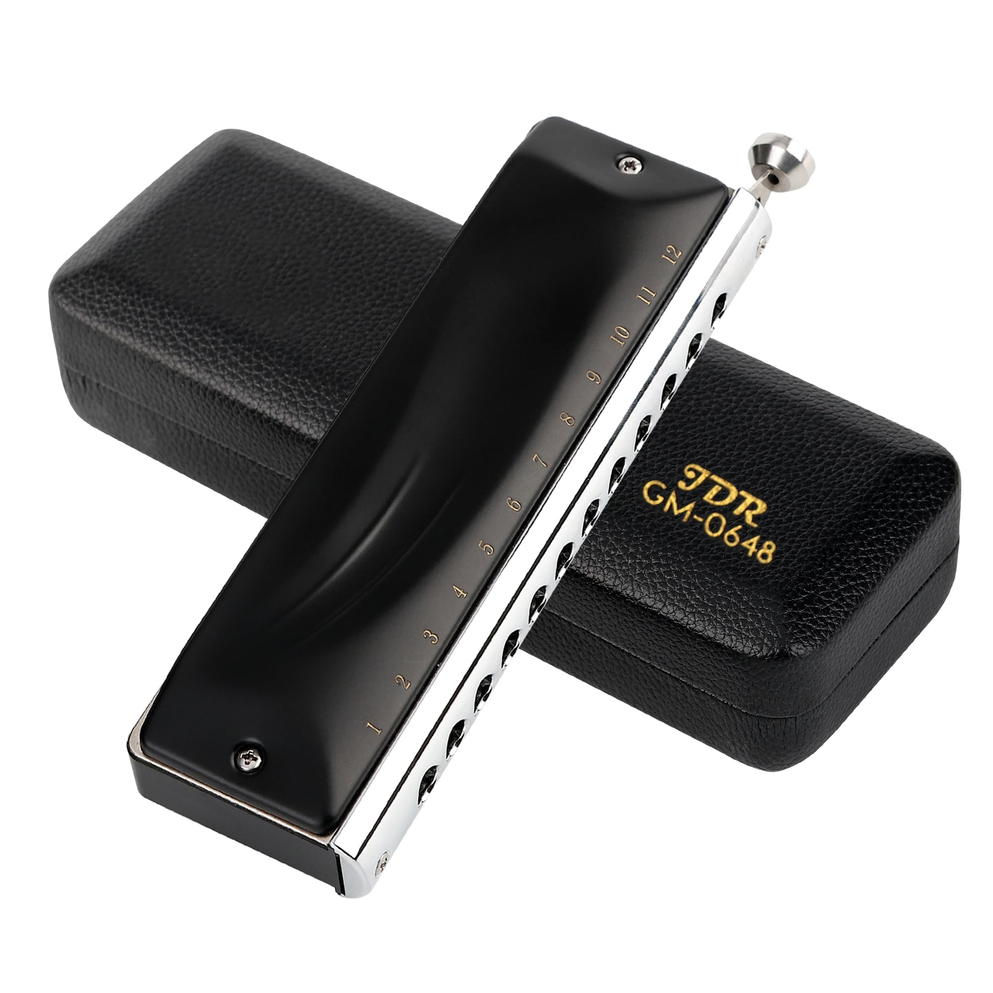JDR Harmonica Chromatique Clé de Do 12 Trous 48 Tonalités Harpe de bouche Chromatique Clé de Do pour Enfants Débutants Adultes Joueur Professionnel Parents | GM0648