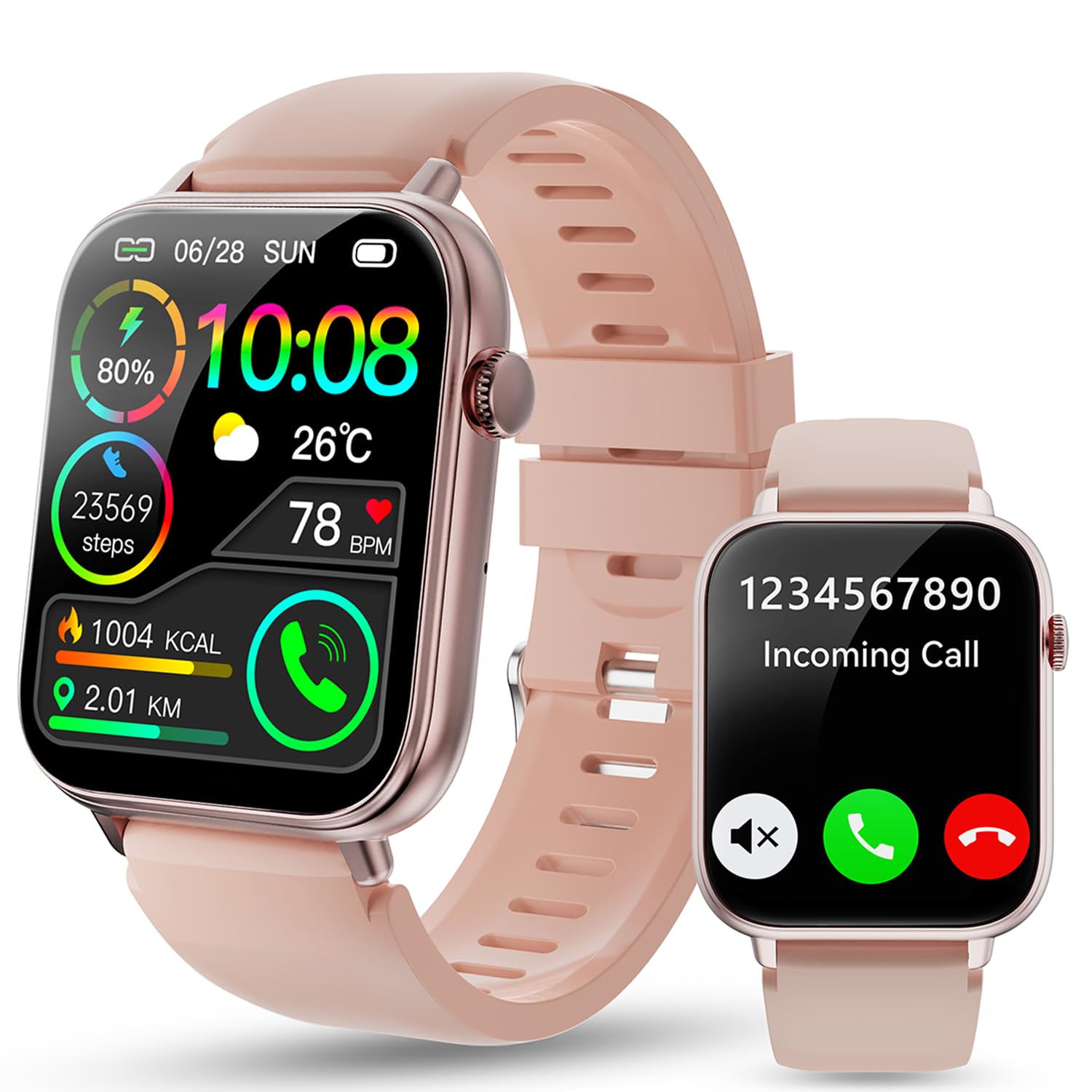 Smart Watch for Women 1 85 HD Touchscreen Smartwatches with Message Call Function 100 Sports Modes IP68 Fitness