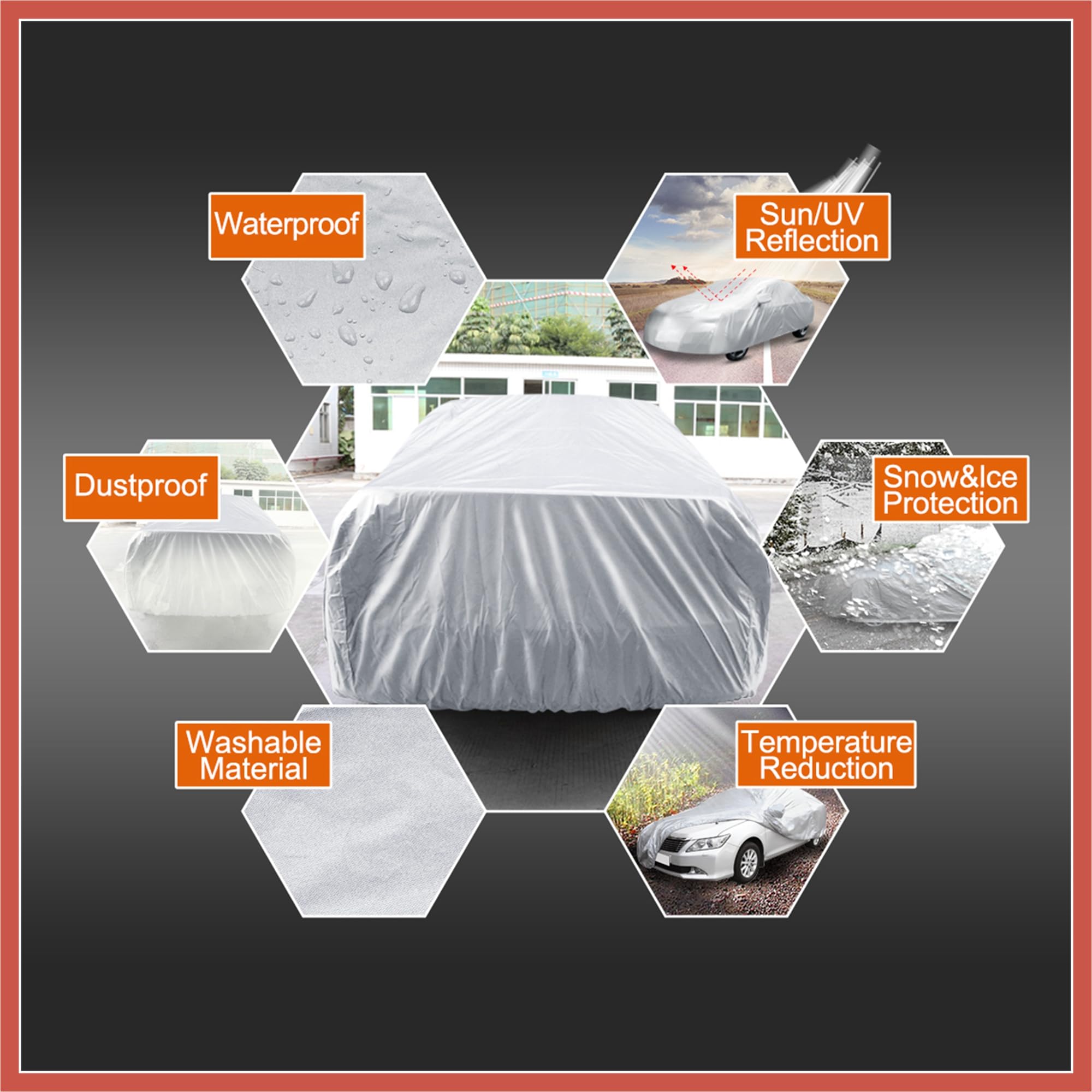 ACROPIX 3L Waterproof Full Car Cover UV Rain Resistant Protection 4 75M 1pcs Car Parts — view 5