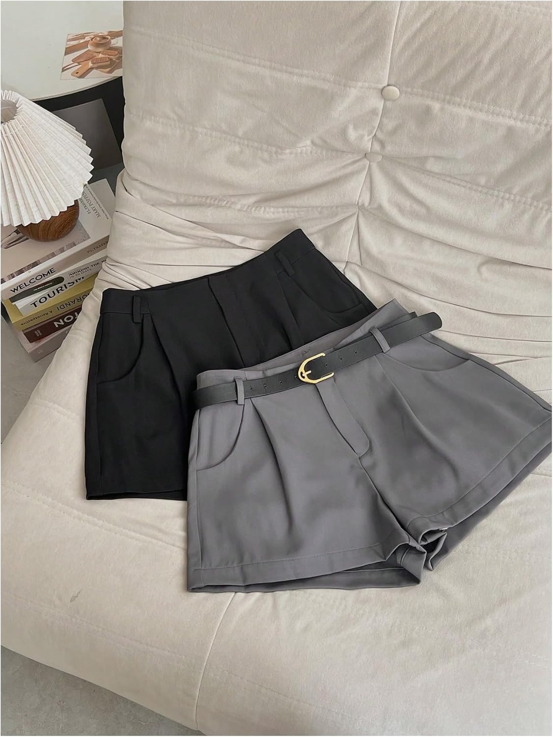 Floerns Women's High Waisted Wide Leg Pleated Shorts Business Casual Work Office Dressy Shorts - Image 5