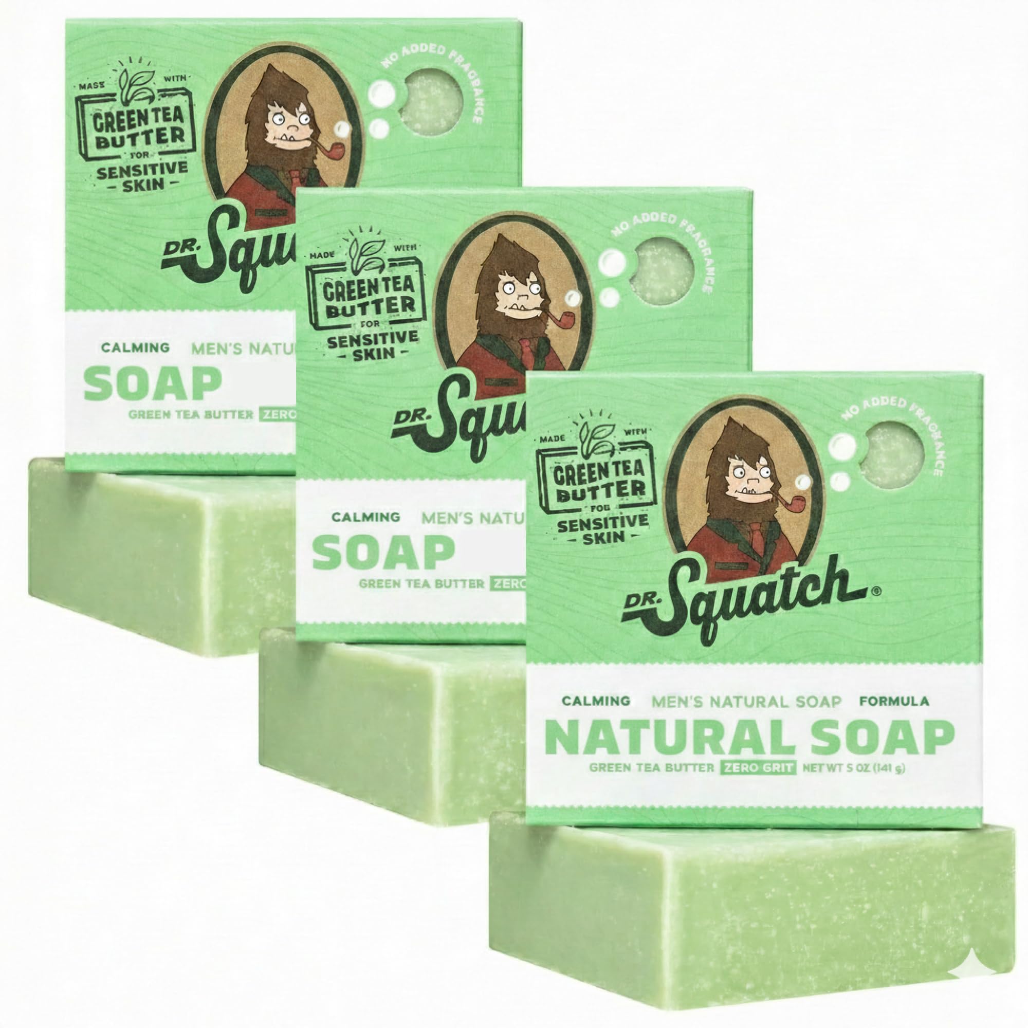 Dr. Squatch Total Moisture Natural Men’s Bar Soap – Non-Drying 2-in-1 Face + Body Soap Bar – Plant-Based Ingredients, Created for All Skin Types –