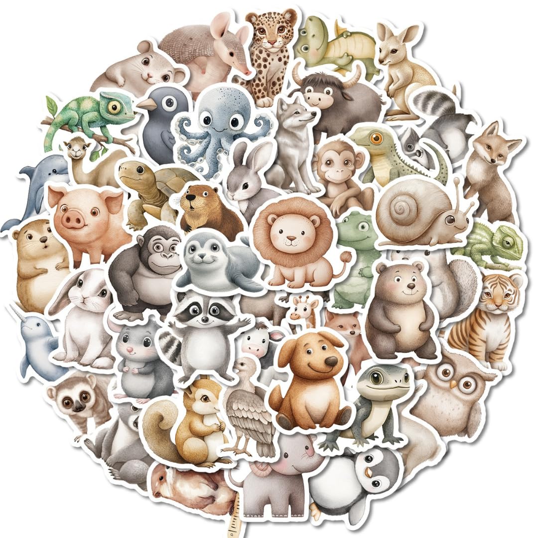 カラフルな動物キャラクター ステッカーセット カラフルキャラクターステッカー6枚セット - メルカリ