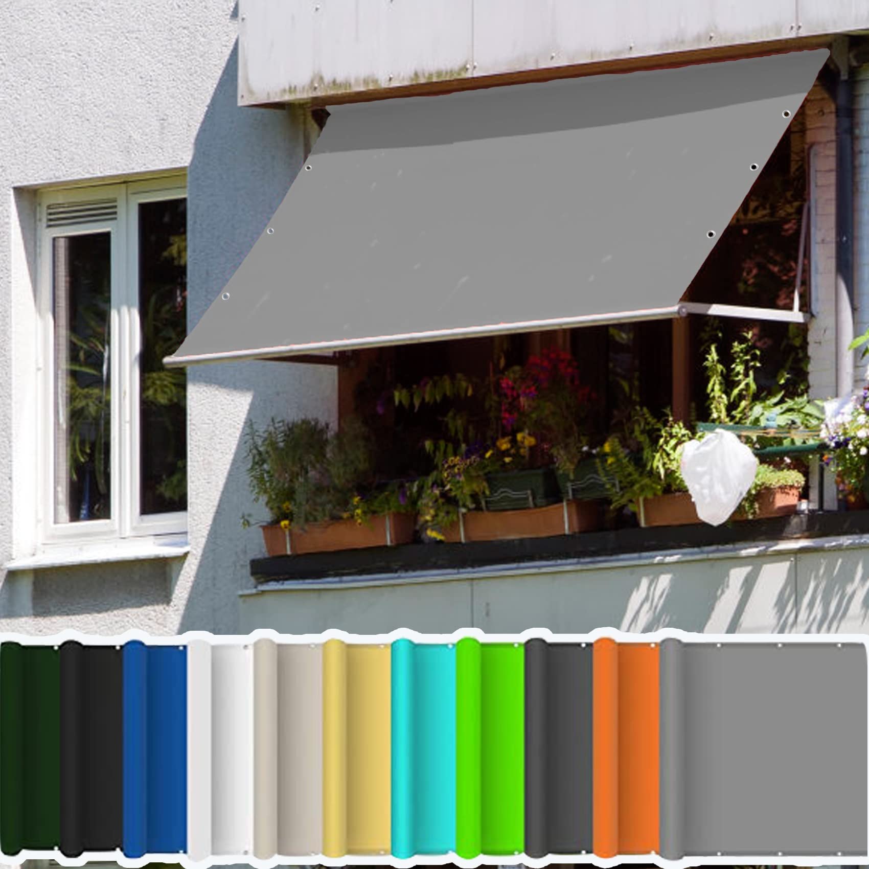 Voile ombrage imperméable pour stopper la pluie et les UV sur le balcon