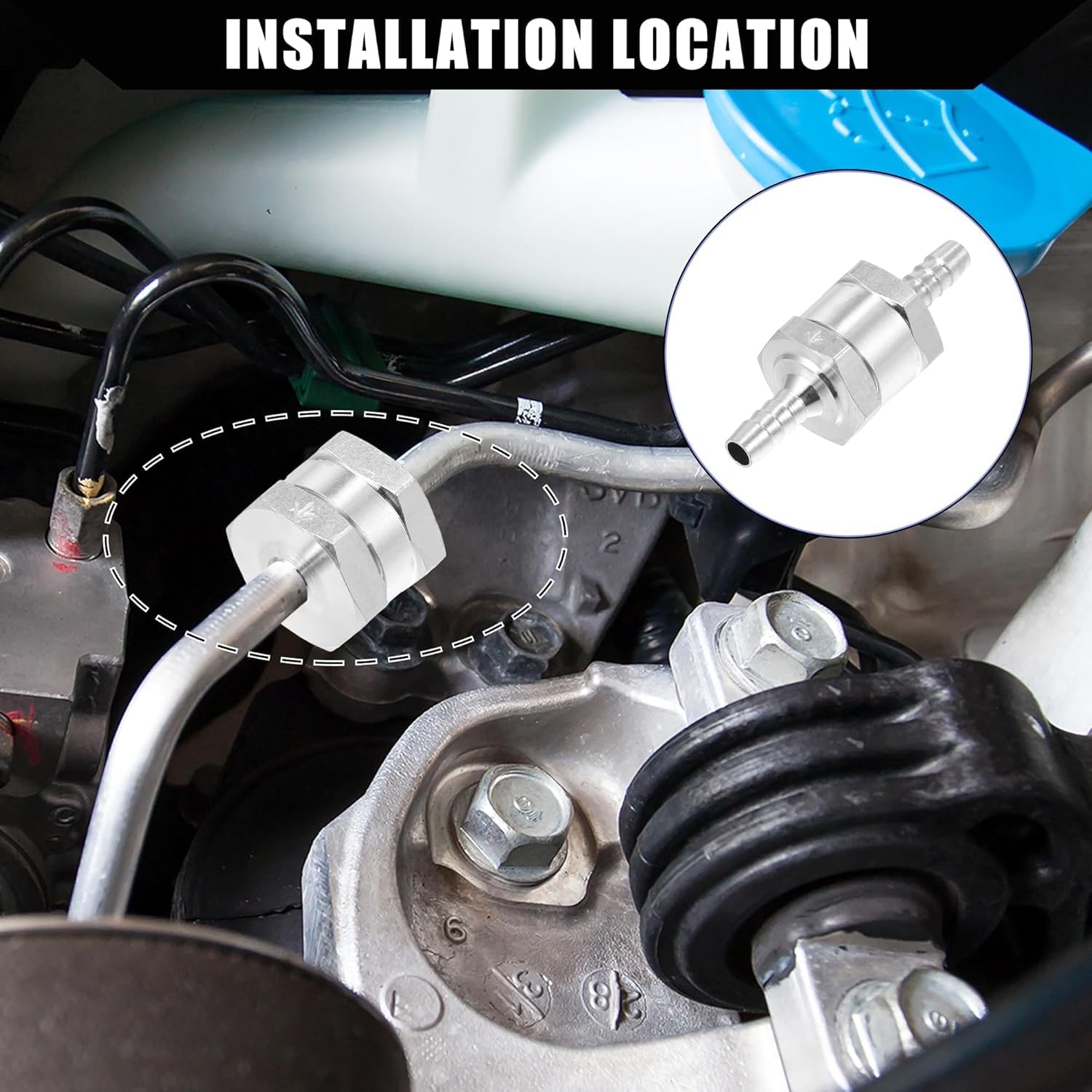 2x Rückschlagventil 8mm - Aluminium Für Kraftstoff - Mit Federklemmen - Bis 6 Bar Druck