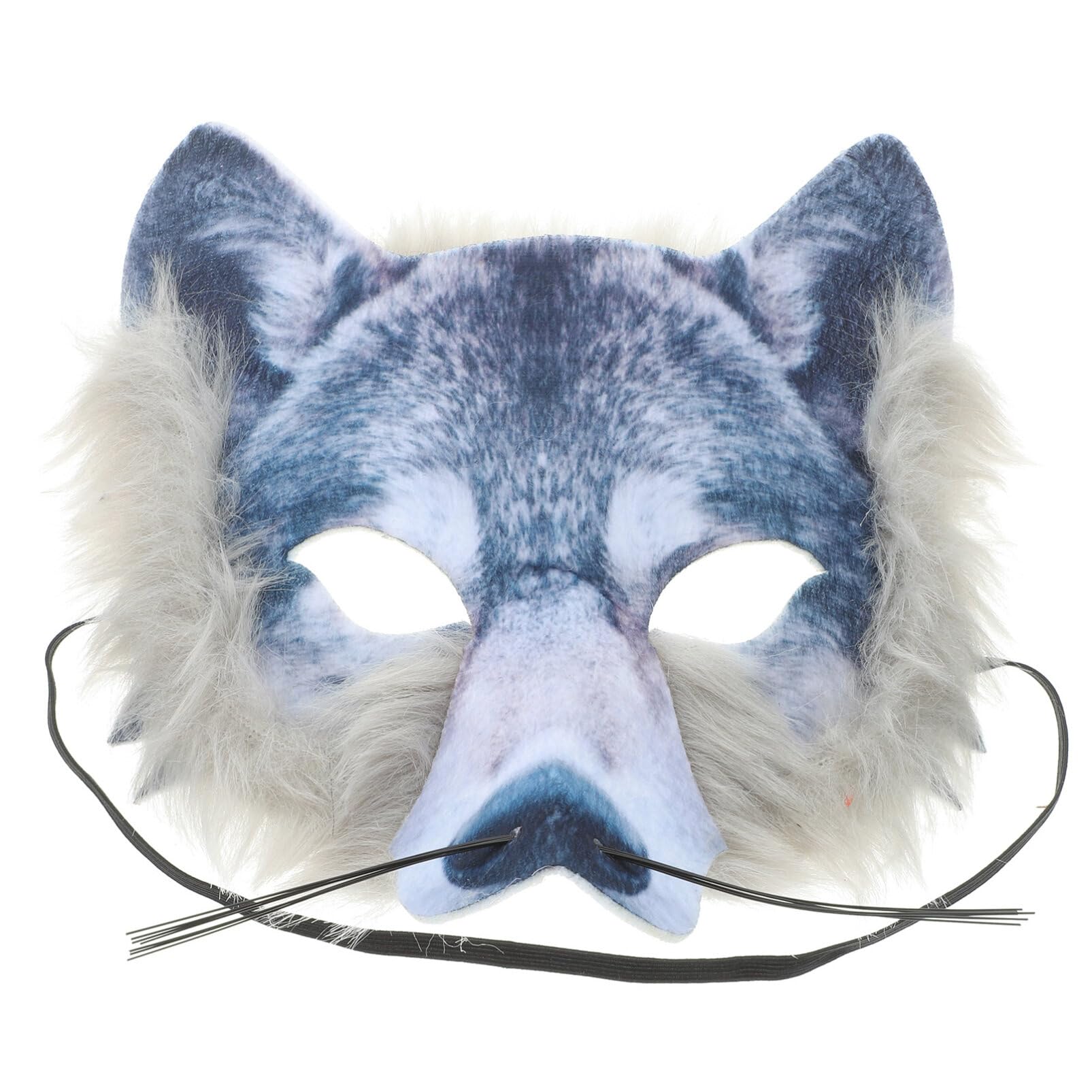 Toyvian 3D Wolf Maske Halloween Wolfsmaske Halbes Gesicht Wolfskopfmaske Realistische Gruselige 3D Tierkopfmasken für Kinder Erwachsene Karnevalsparty Kostüm Maskerade Silber