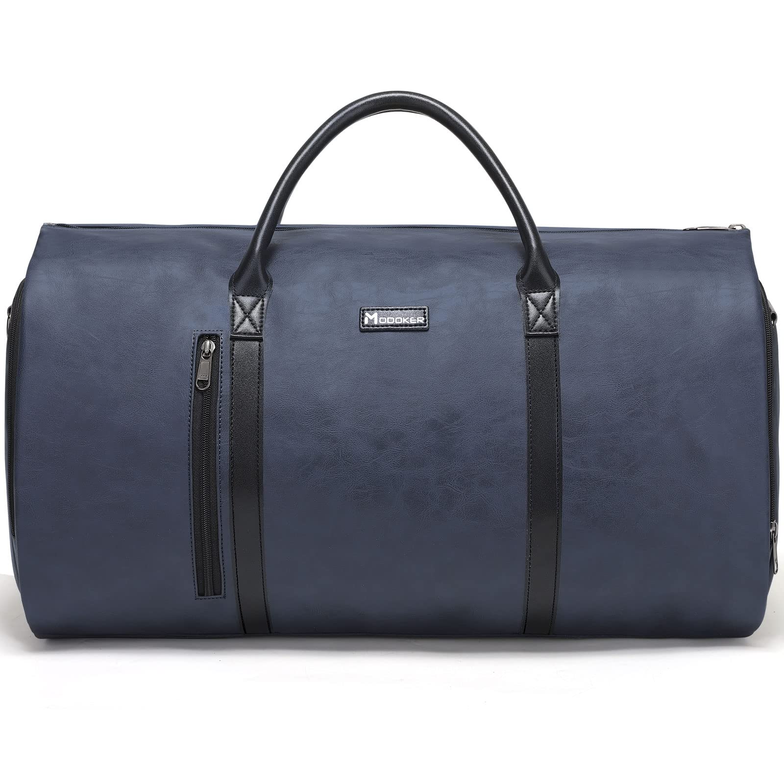 MODOKERConvertible Leather Garment Bag, Carry on Garment Bags for Travel, Garment Duffel Bag, Gifts for Men Women Business Waterproof Suitcase Suit Travel Bags, BlueOEKO-TEX STANDARD 100
