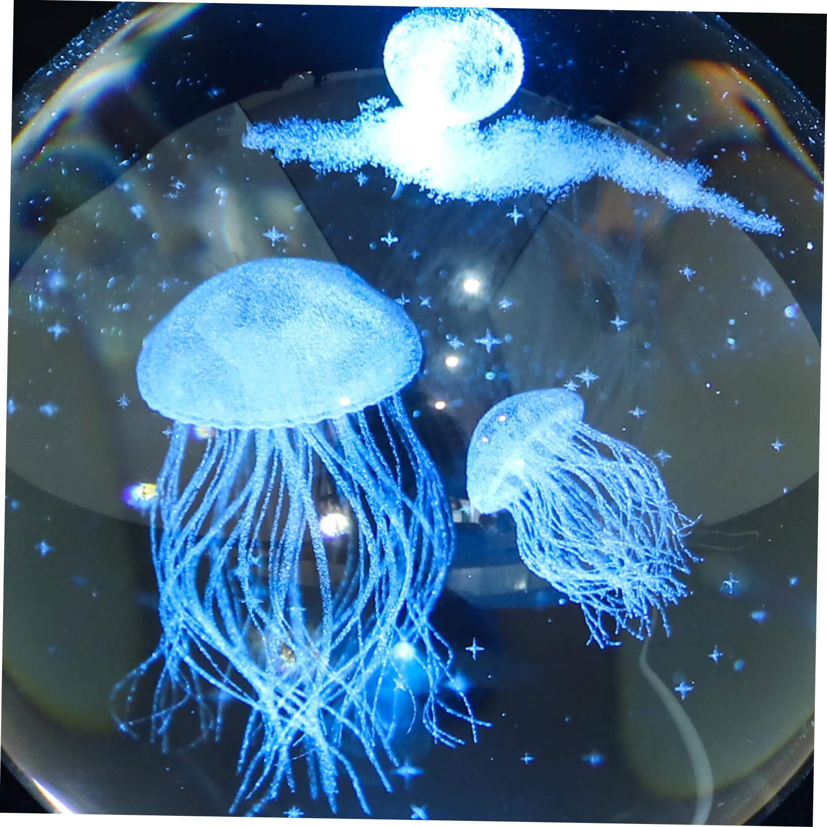 Lampada Sfera di Cristallo 3d Illuminazione a LED Usb, Luce Notturna Portatile a Cambiamento Graduale di Colore per Camera da Letto Elegante e Leggera