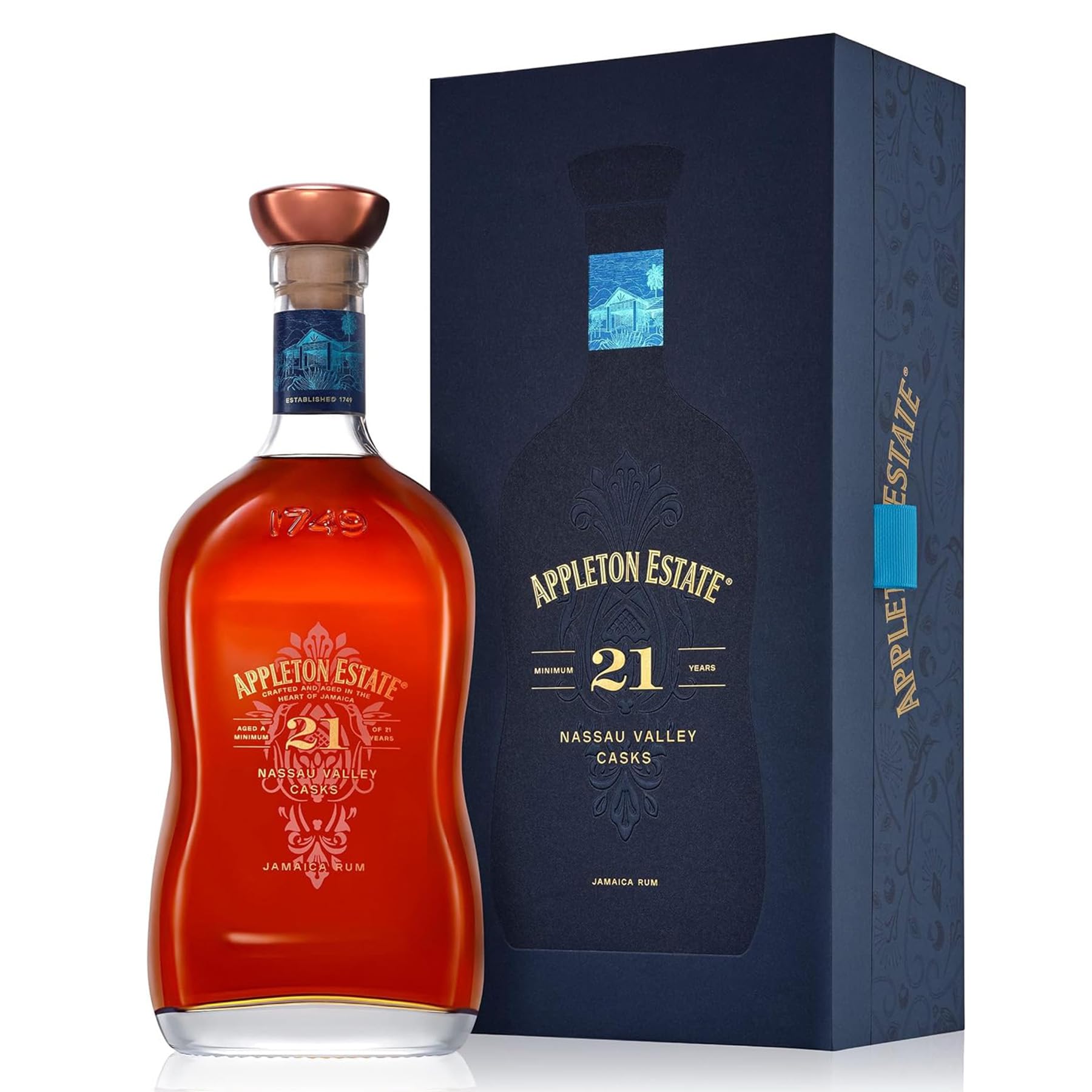 Appleton Estate 21 Years Old Nassau Valley Casks | gold-brauner Jamaica Rum| hochwertiges Geschenk | in Eichenfässern gereift | 43% Vol.| 1 x 0,7 l