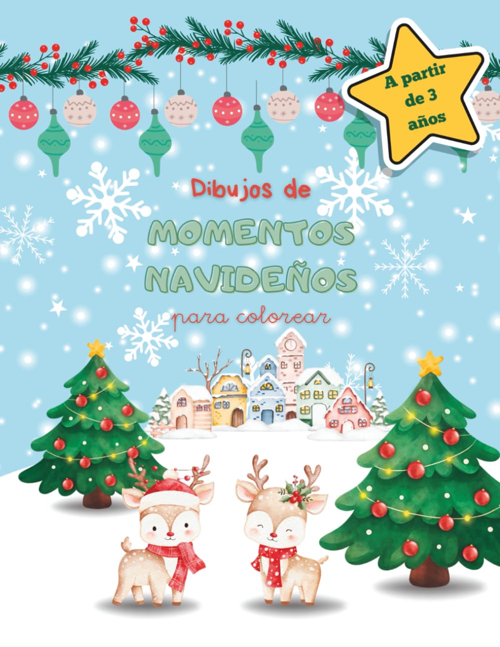 Cuaderno de dibujos para colorear: Momentos navideños