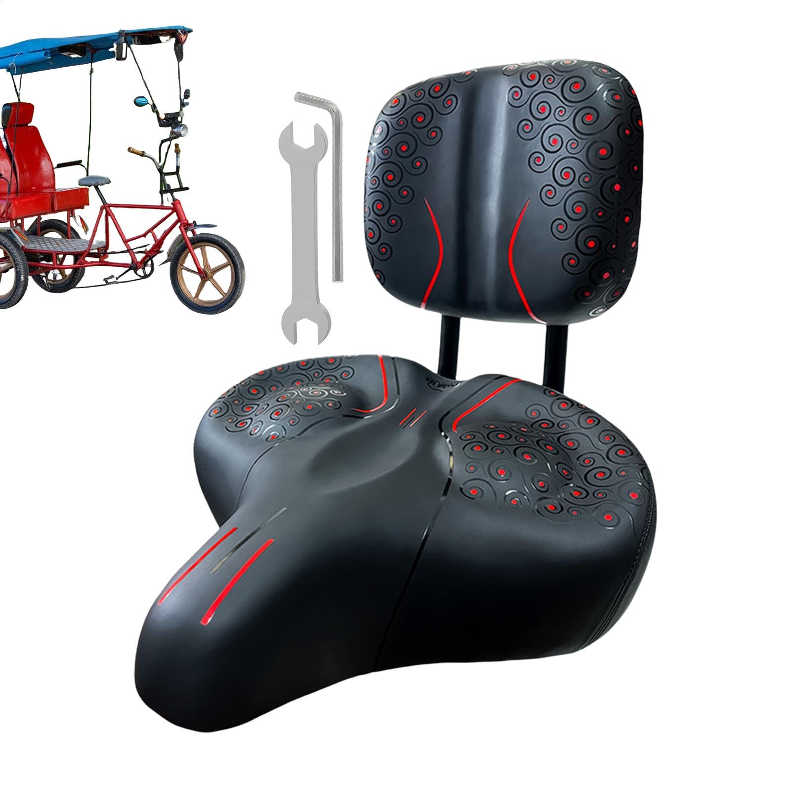 Fahrradsitz - Fahrradsitz mit Rückenlehne, Fahrradsitz mit Rückenlehne | PU Leder SEAT CUDHION, WIDE BICLUCLE SEAT FÜR ELEKTRISCHE BOLANSKOTEN