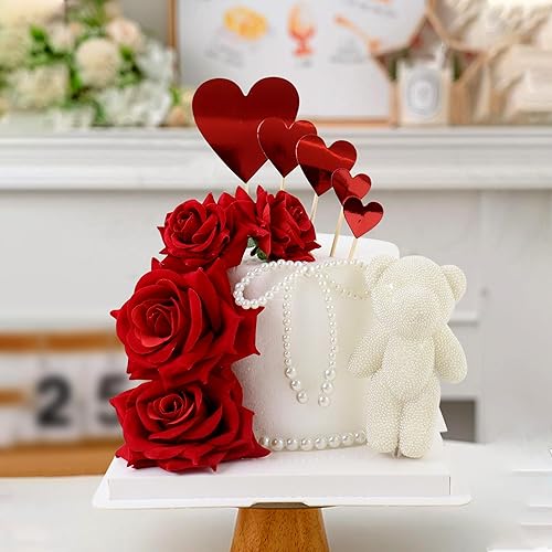 Miniatura 4 de Ercadio Paquete de 24 adornos para magdalenas de ratón para el día de San Valentín, diseño de ratón, Love Be Mine, decoración de pasteles para baby