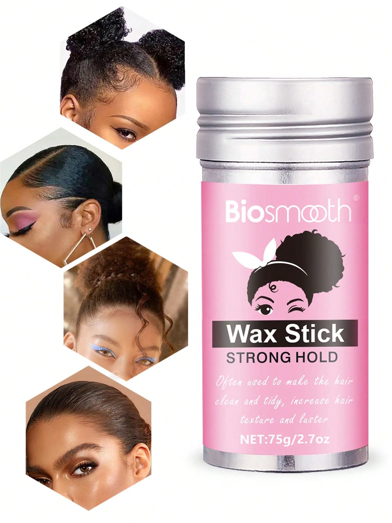 Biosmooth Hair Wax Stick strong hold Non greasy, Frizz control hair styling Pomade for all hair types 2.70z