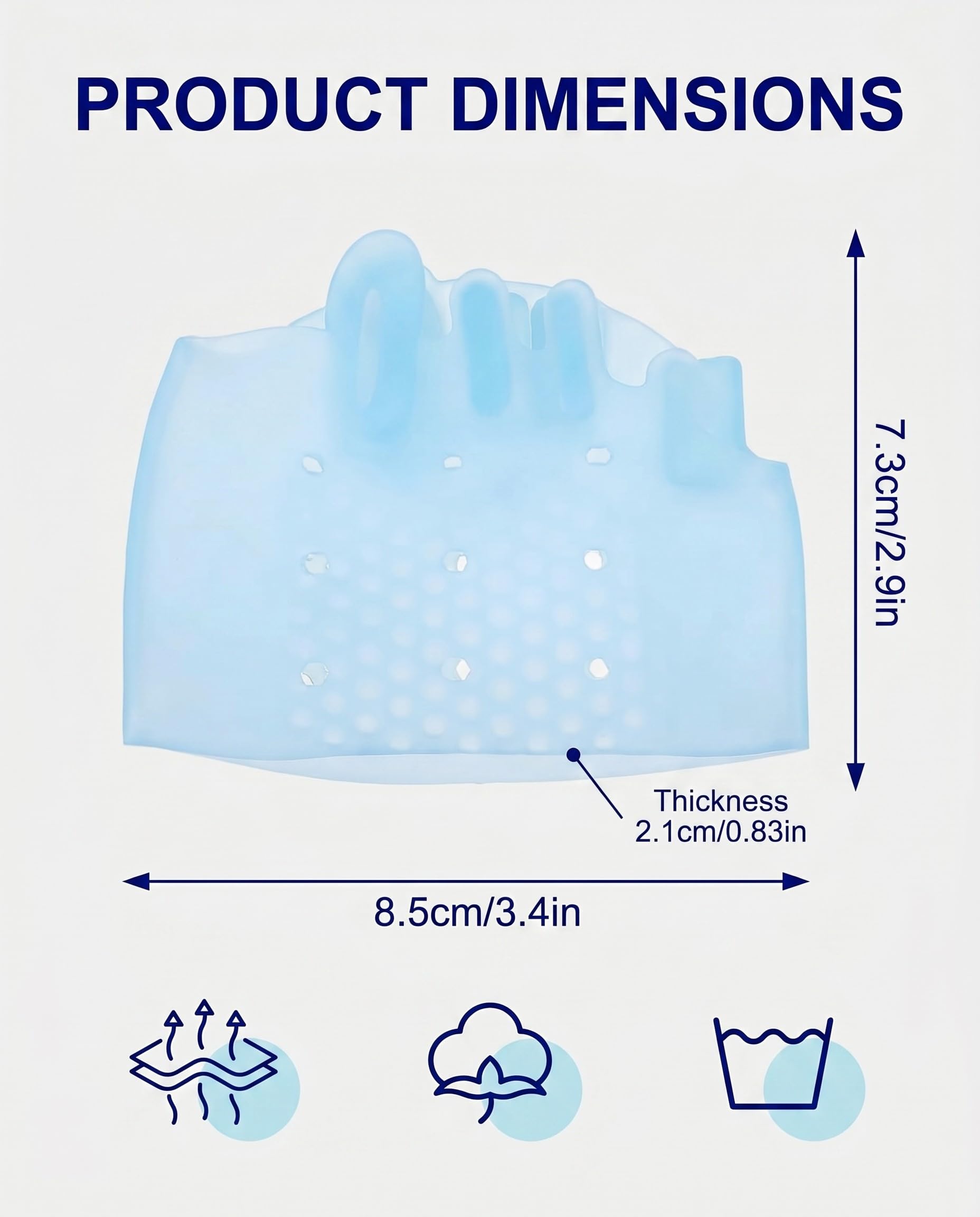 4 Paia Cuscinetti Metatarsali in Silicone a Nido d'Ape 5 Dita, per Alluce Valgo, Dita a Martello, Metatarsalgia, Ammortizzanti, Sollievo Dolore 4 Colori
