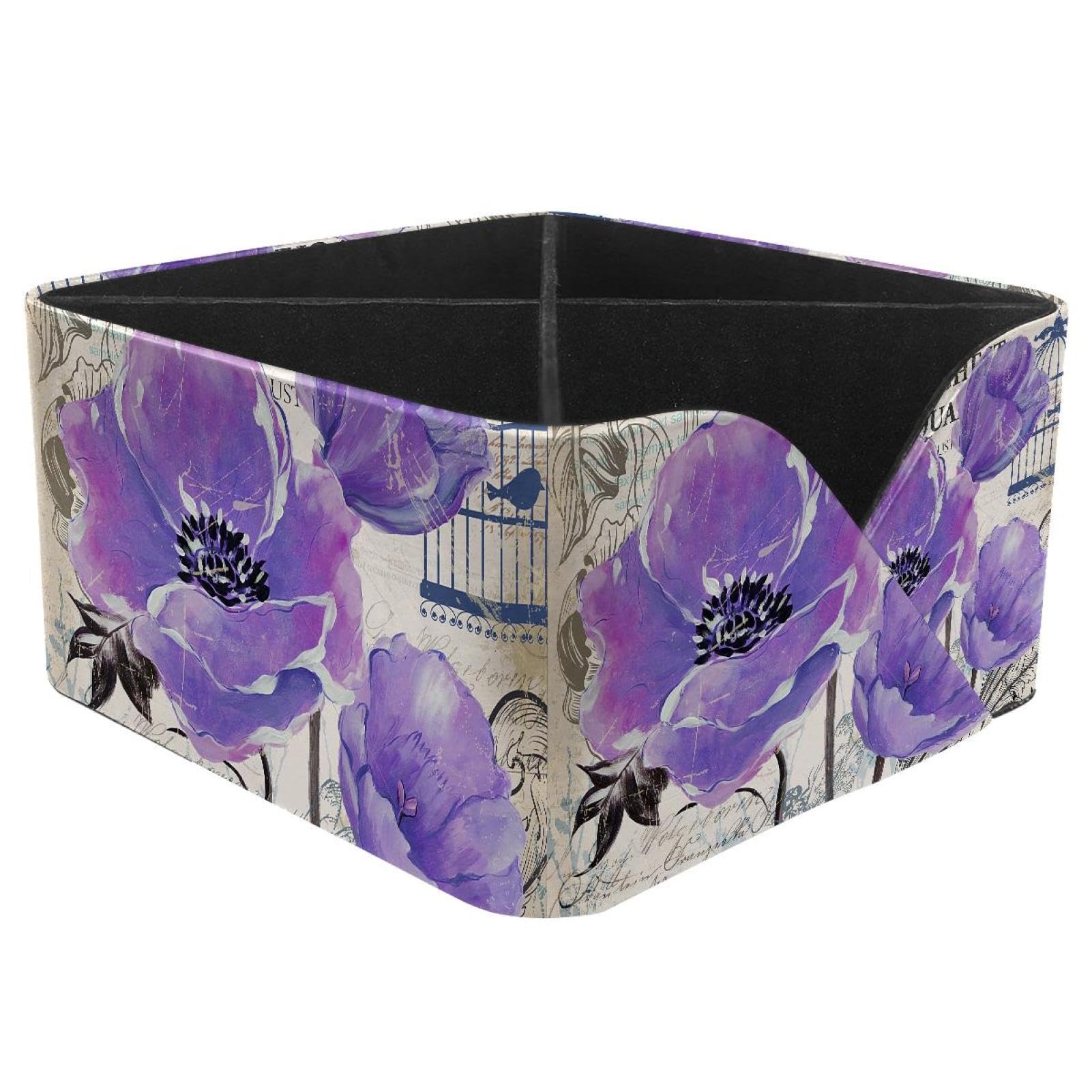 KengjuTesu Flower Birdcage Desktop Organizer Pen Holder, Rectangular Pencil Cup for Office, Study and Makeup Stations