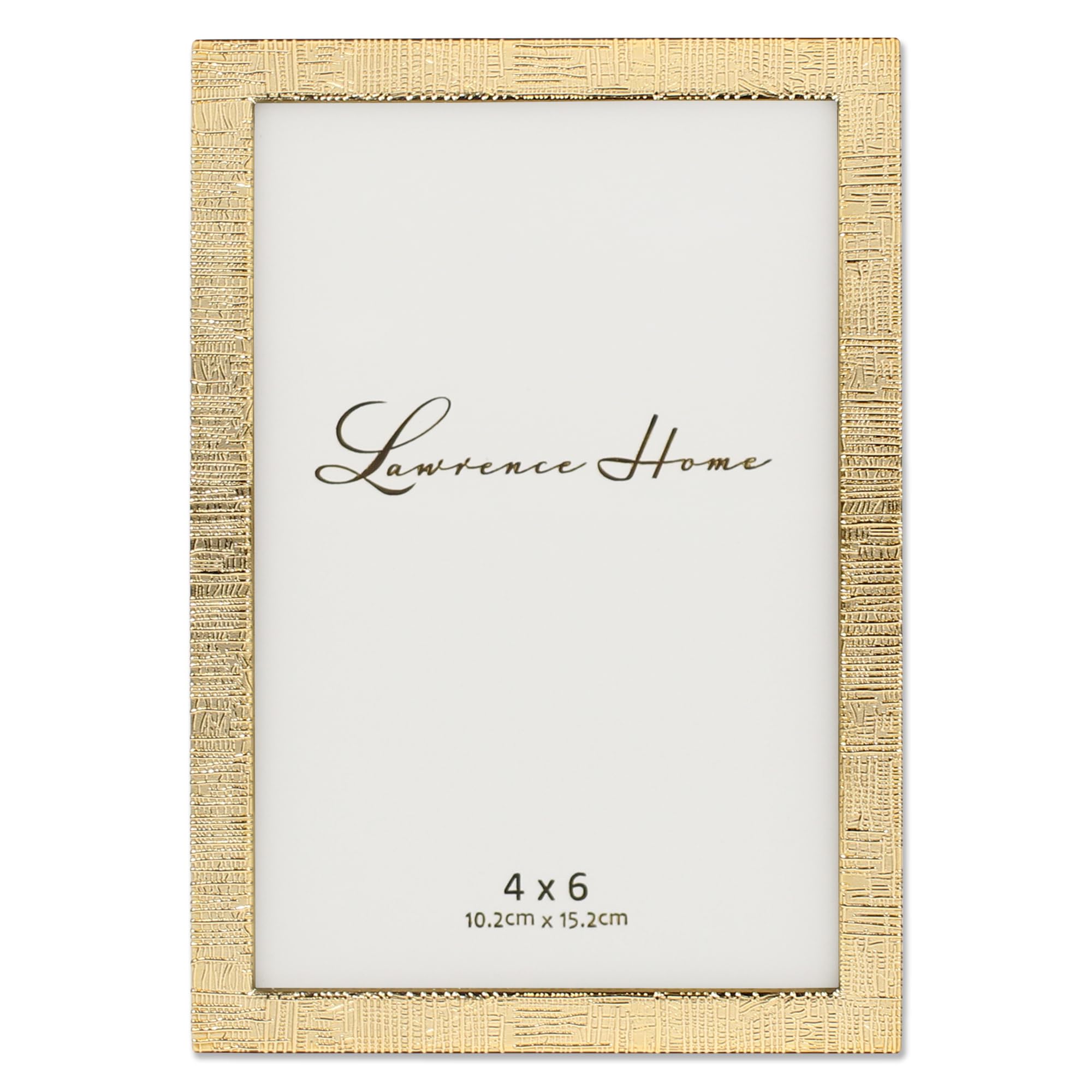 Lawrence Frames 712346 Metall-Bilderrahmen mit Leinenmuster, 10,2 x 15,2 cm, goldfarben