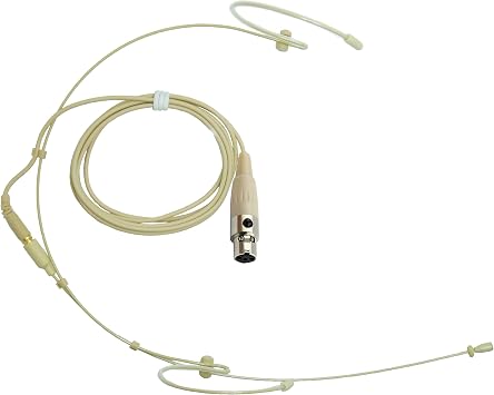 DOUBLE EAR HOOK HEAD WORN CHEEK MICROPHONE TA4F 4 PIN MINI XLR SHURE TINY Q CONNECTOR FOR SHURE RADIO TRANSMITTERS UC1, BLX1, FP1, GLXD1, PG1, PGX1, PGXD1, QLXD1, SLX1, ULX1, ULXD1, UR1