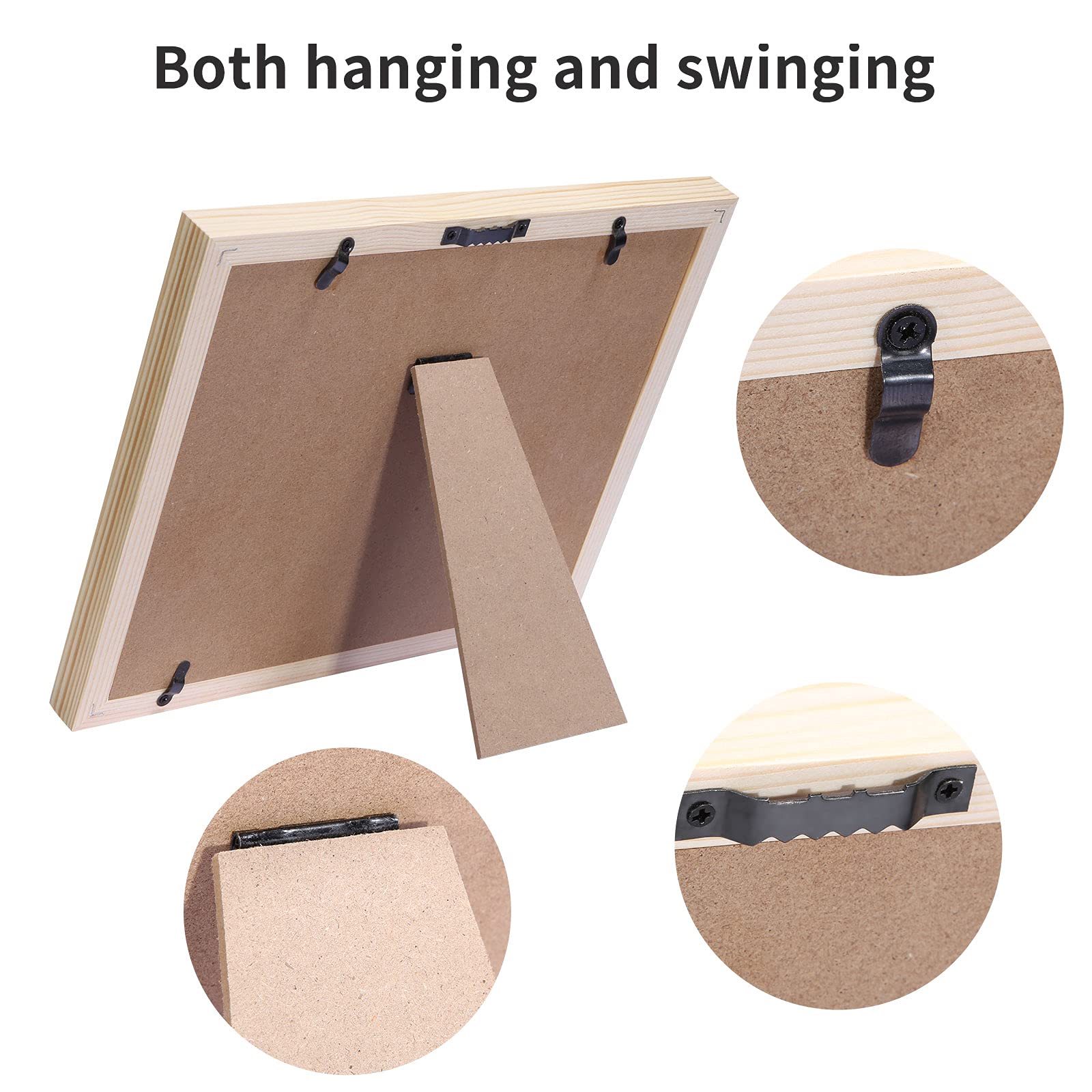 Cadre photo d'argile d'empreinte de main de bébé,Kits de moulage et d'empreintes, cadre en bois et verre acrylique, cadeau de kits de moulage et d'impression pour baptême de bébé(wood-2823)