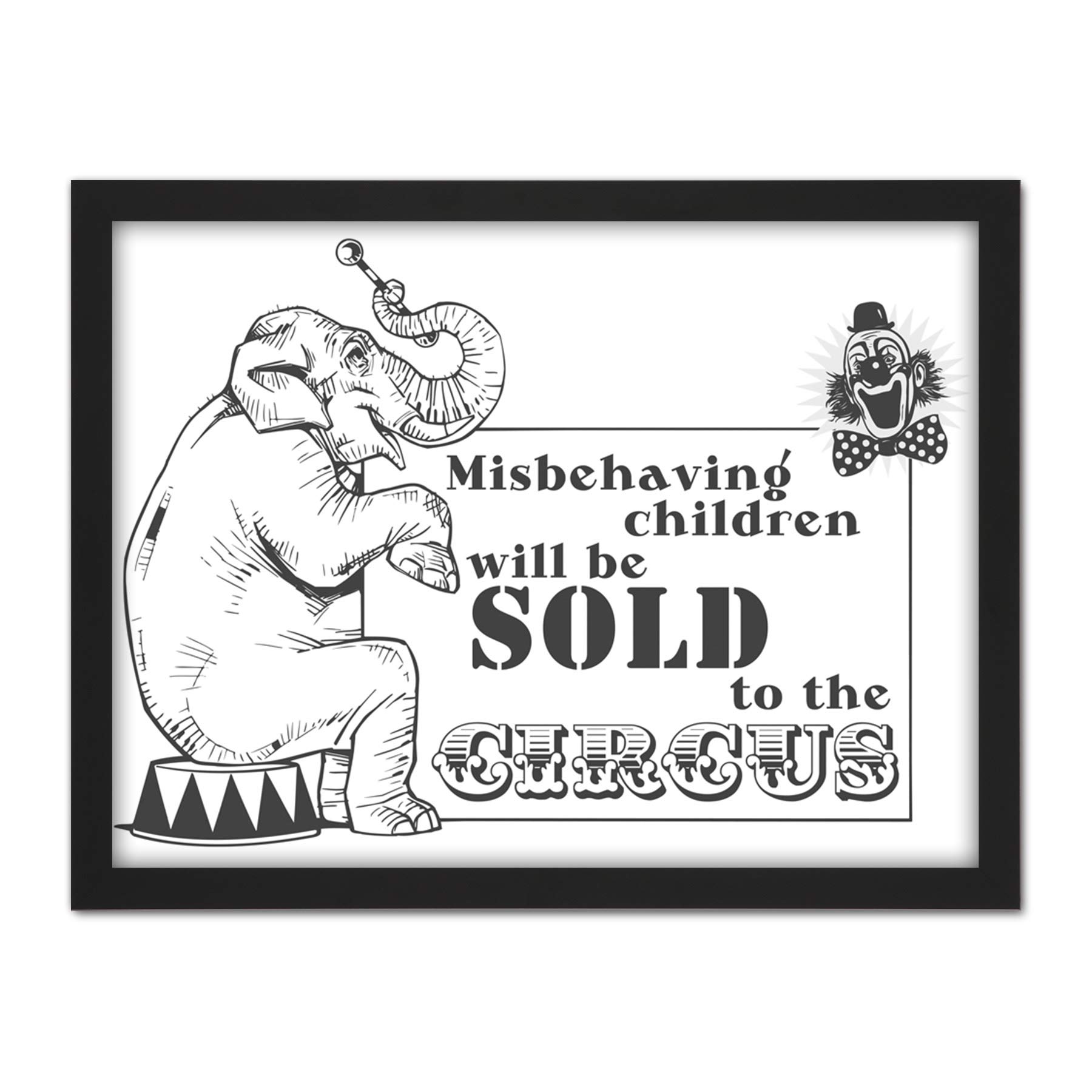 Wee Blue Coo Misbehaving Children Sold Circus Artwork Framed Wall Art Print 18X24 Inch