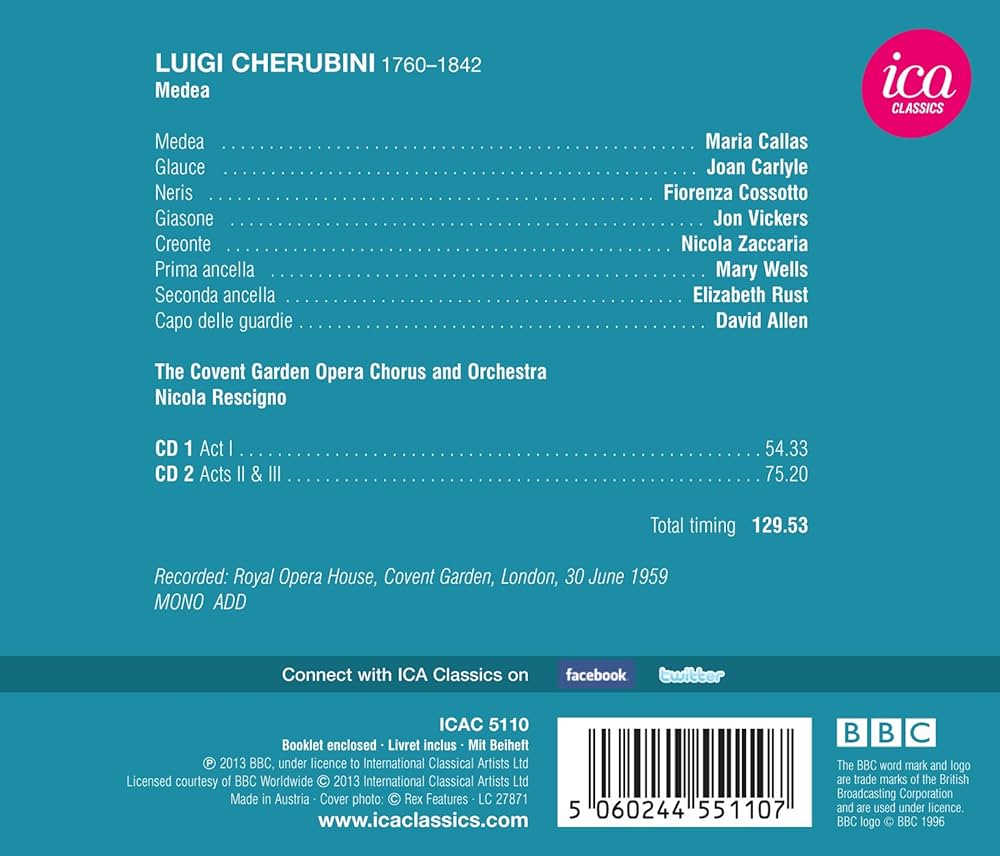 その他 Cherubini;Medea [CD] Cherubini: Medea (complete opera live 1953) with Maria