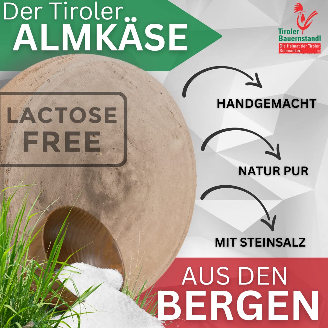 Tiroler Bauernstandl Die Heimat der Tiroler Schmankerl. - Steinbeißer [0,200Kg] Käse am Stück Butter Käse Probierpaket Käsefondue Set Käse Aufschnitt Schmelzkäse laktosefrei Käseplatte Raclette-Käse