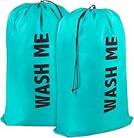 Vista 11 de Bolsas de lavandería lavables con cordón, paquete de 2 unidades, extra grandes, resistentes, para dormitorio universitario, ropa sucia, bolsa