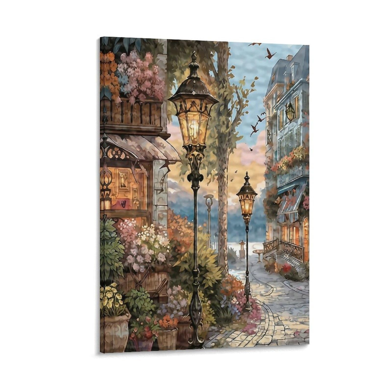 DHBANEIOK European Street Lantern Wall Decor Poster Giclee Canvas Prints Modern Wall Art Picture Wall Hanging for Home Decorations 20x30inch(50x75cm)