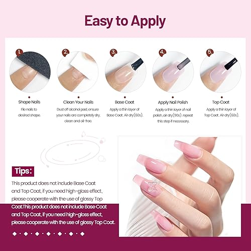 Miniatura 35 de Juego de esmaltes de uñas con purpurina de 0.3 fl oz, 6 colores con purpurina, rojo, rosa, blanco, juego de esmalte de uñas para arte de uñas