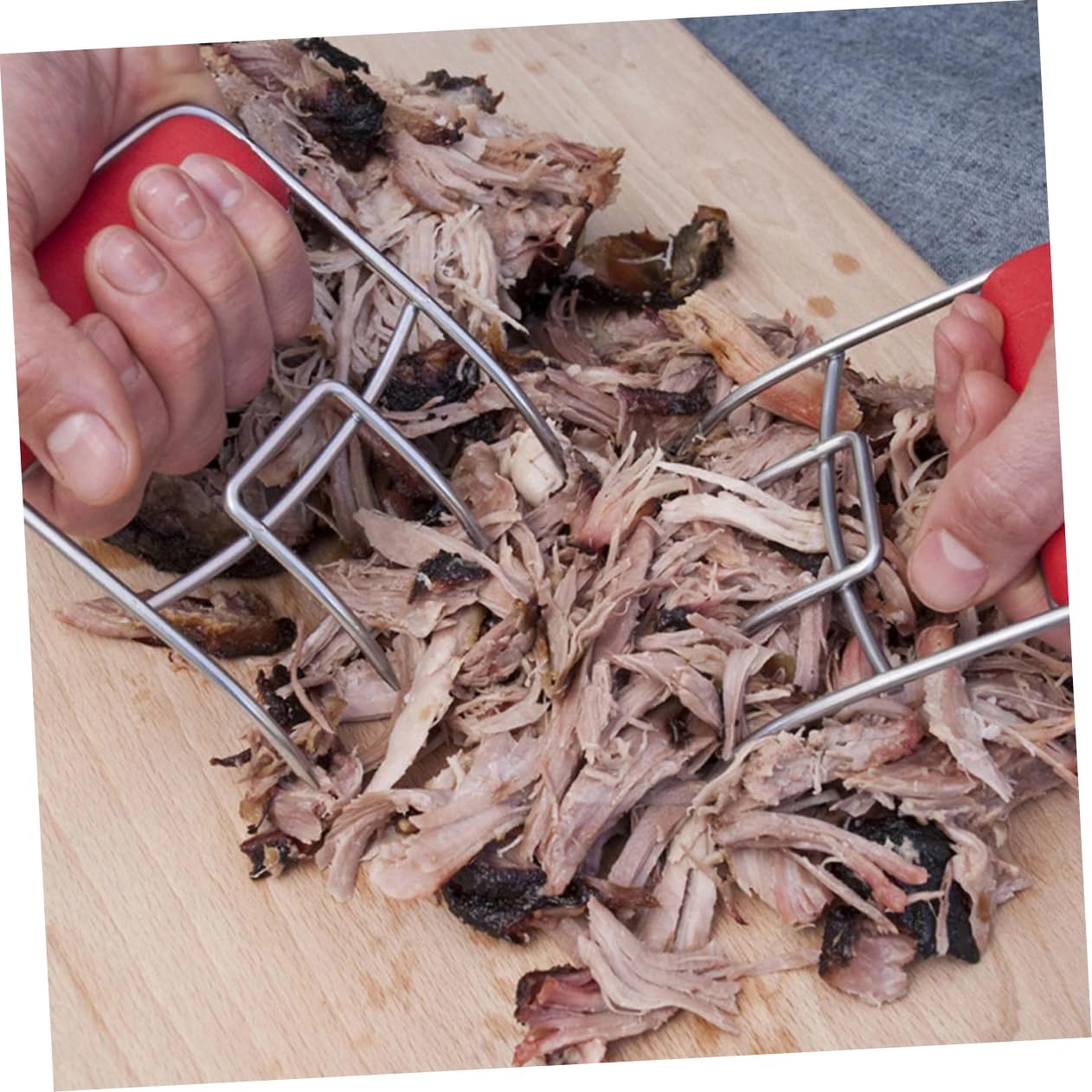 Kisangel 2 Pezzi Separare Carne Inossidabile con Tpr Strumento per Bbq per Sfilacciare Carne e Pulled Pork