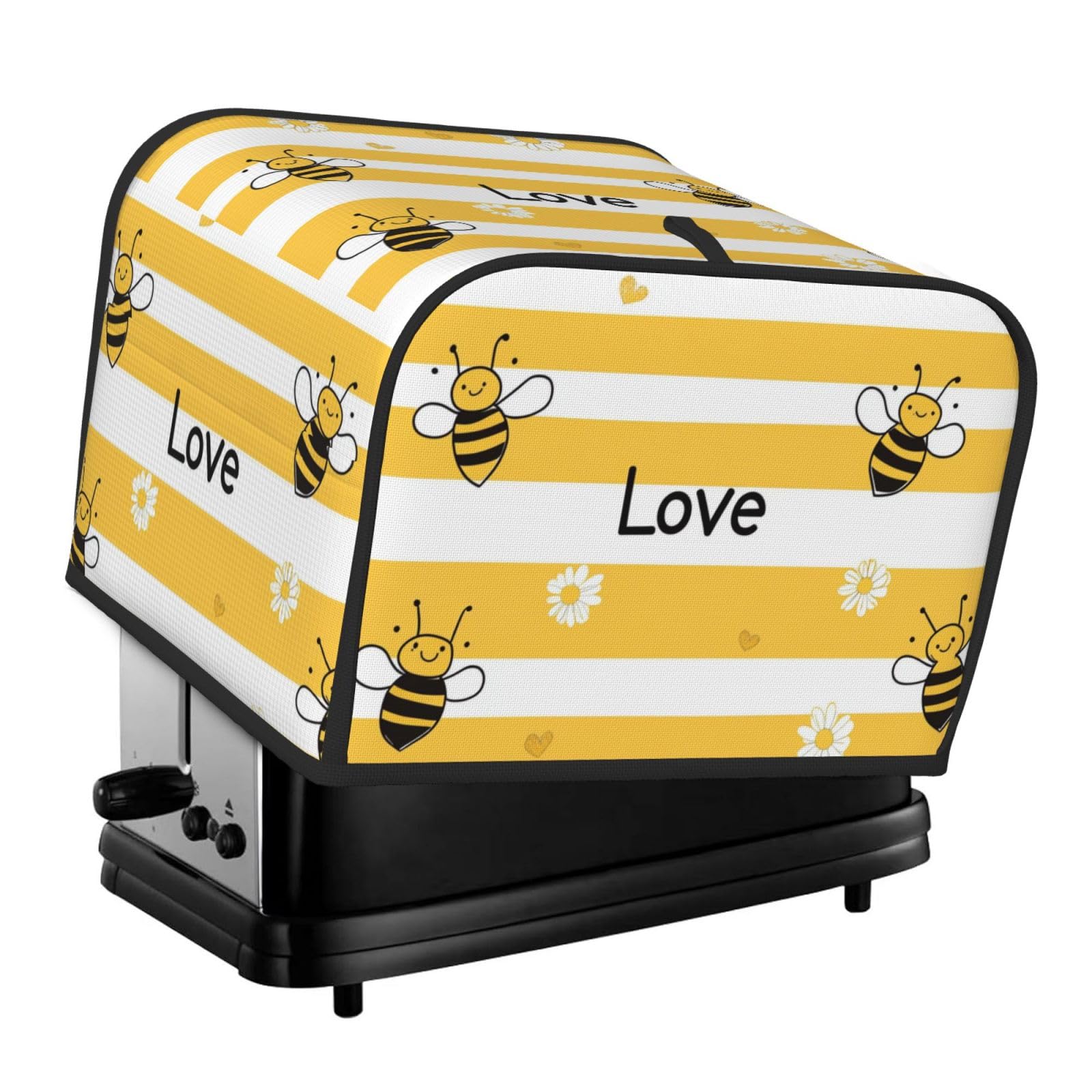 Cute Bee Toaster Cover Anti-Sputtering Bread Cover Fits For 4 Slice Toasters
